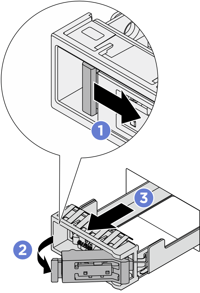 Removing an M.2 drive tray