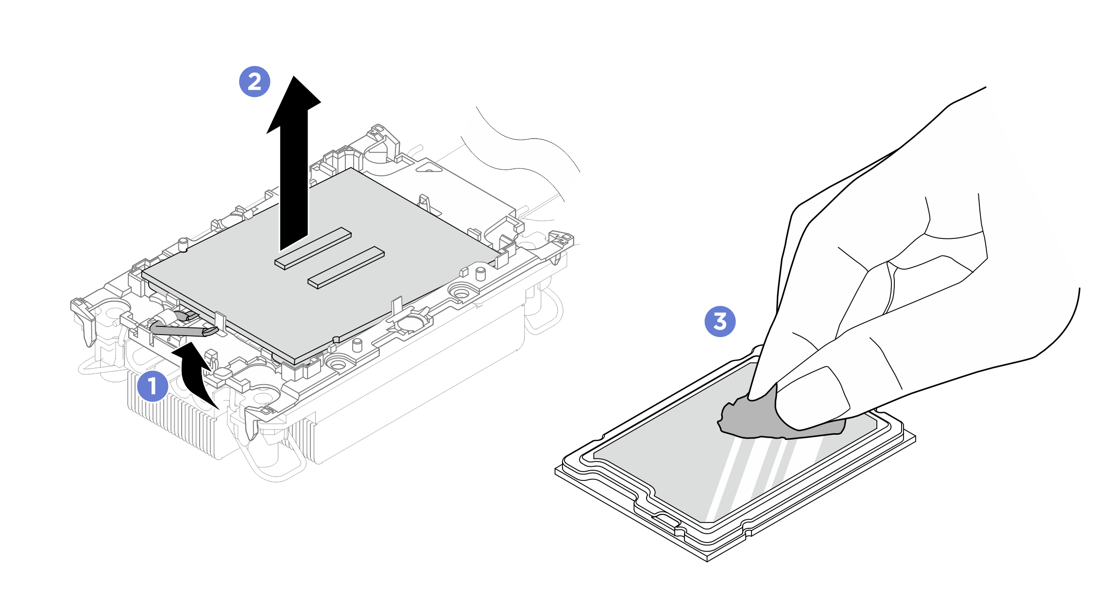 Separating a processor from the heat sink and carrier