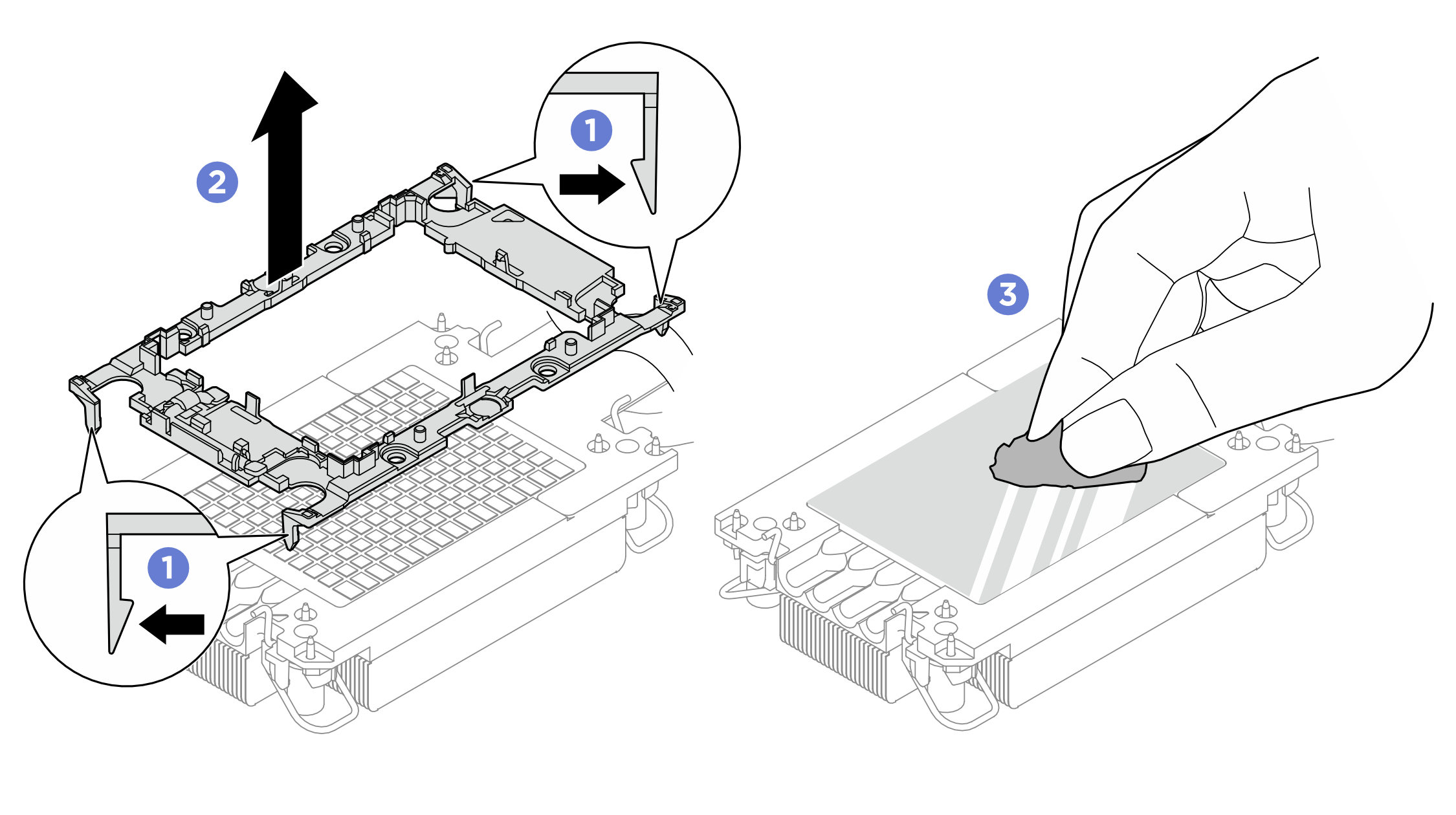 Separating a processor carrier from the heat sink