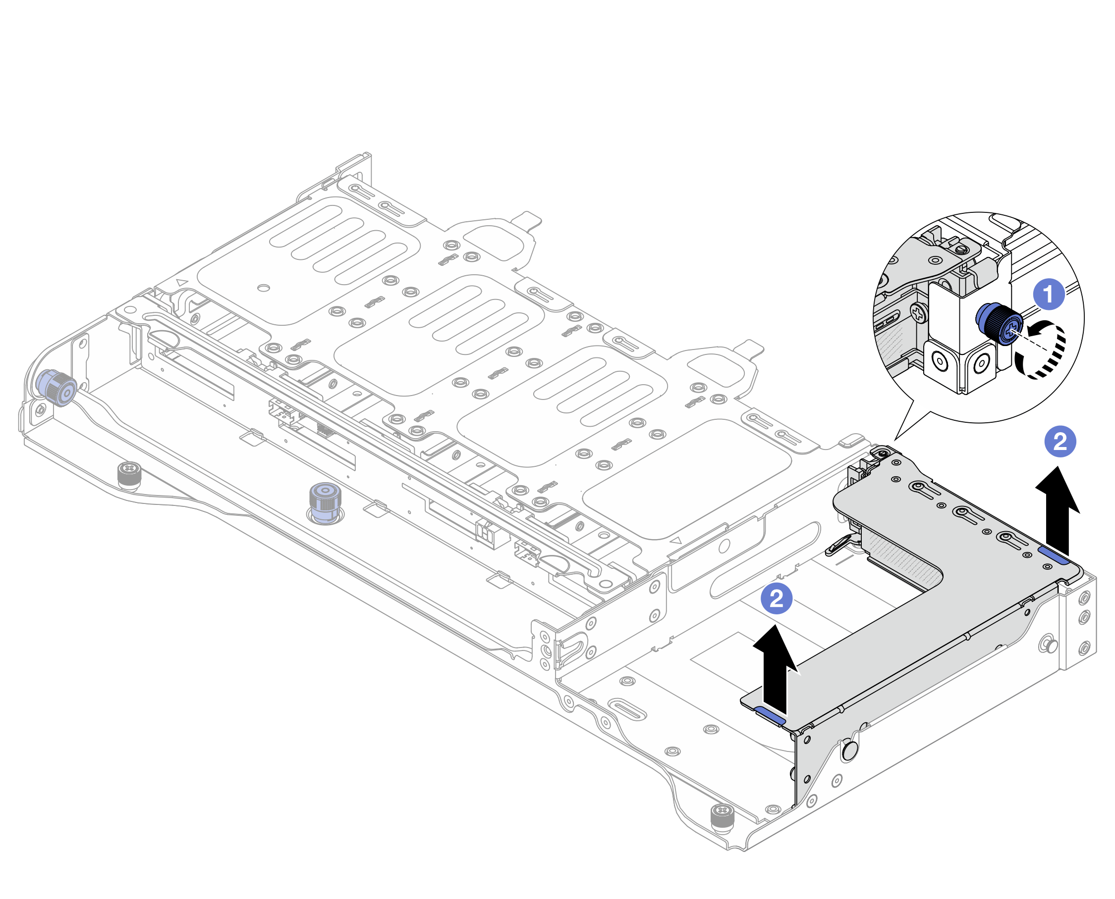 Removing the 2FH riser assembly
