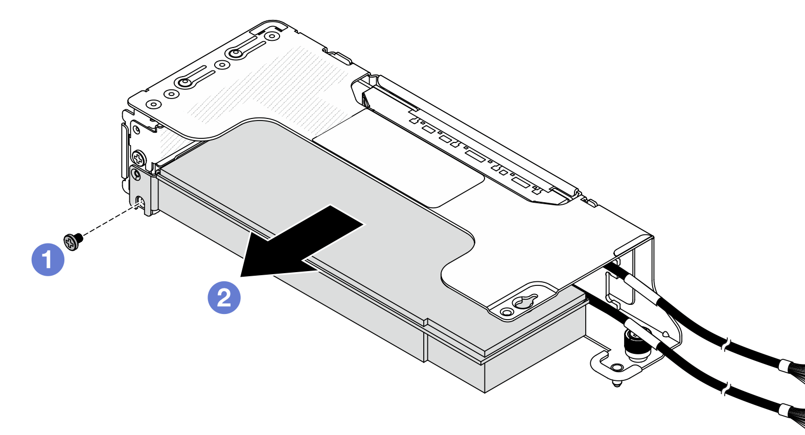 Removing a PCIe adapter from the 2LP riser cage