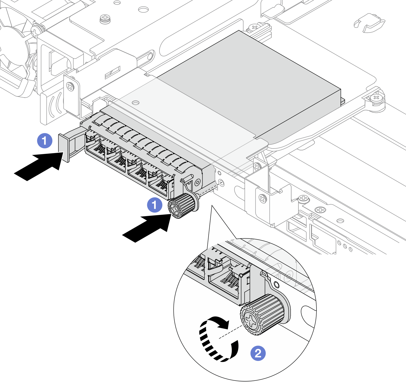 Installing the rear OCP module