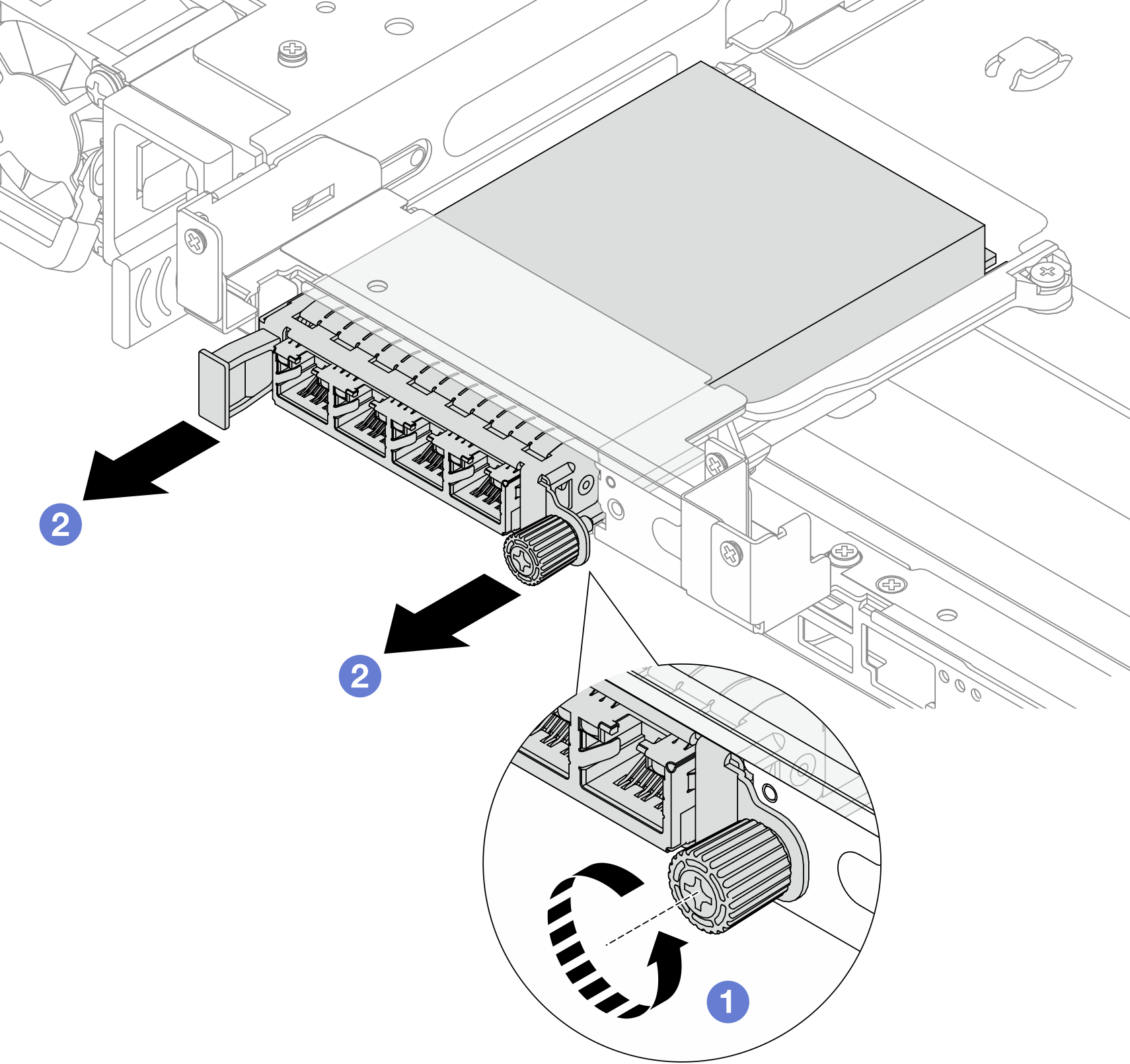 Removing the rear OCP module