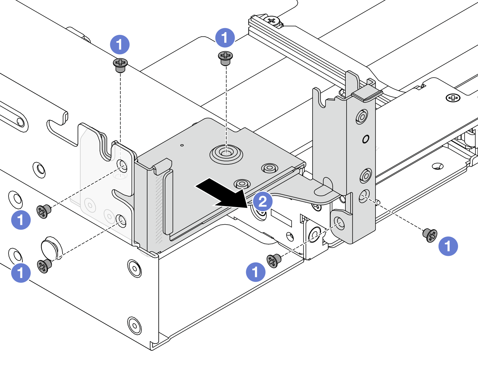 Removing the left rearwall bracket