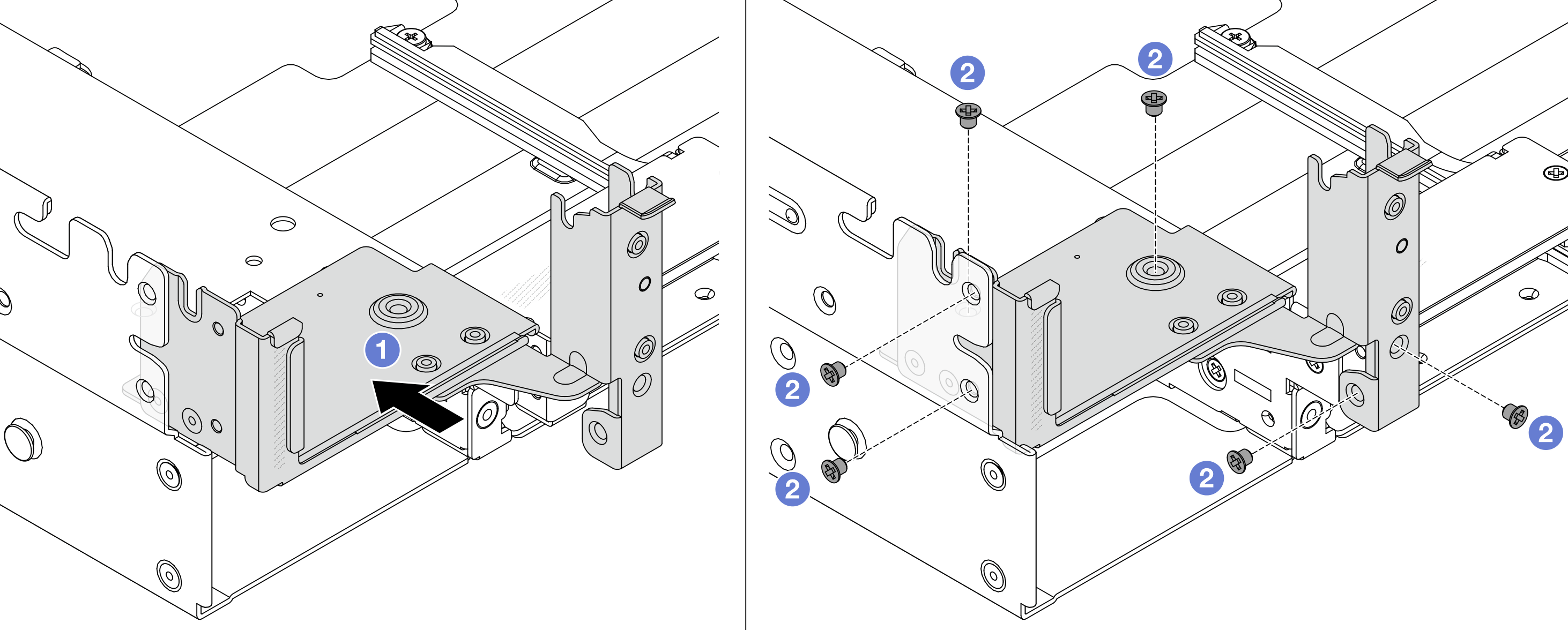 Installing the left rearwall bracket