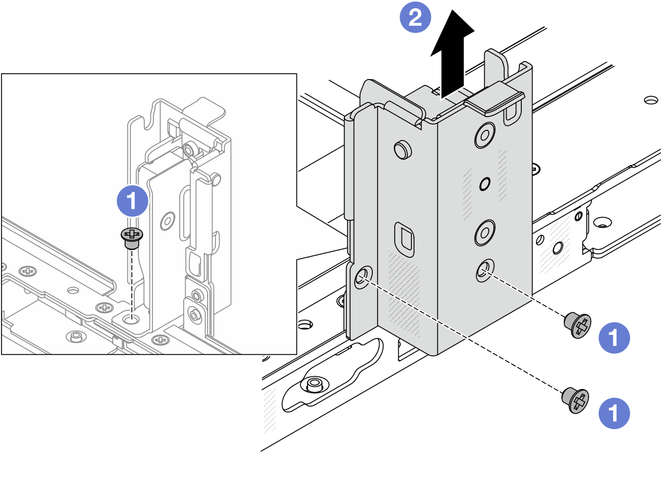 Removing the middle rearwall bracket