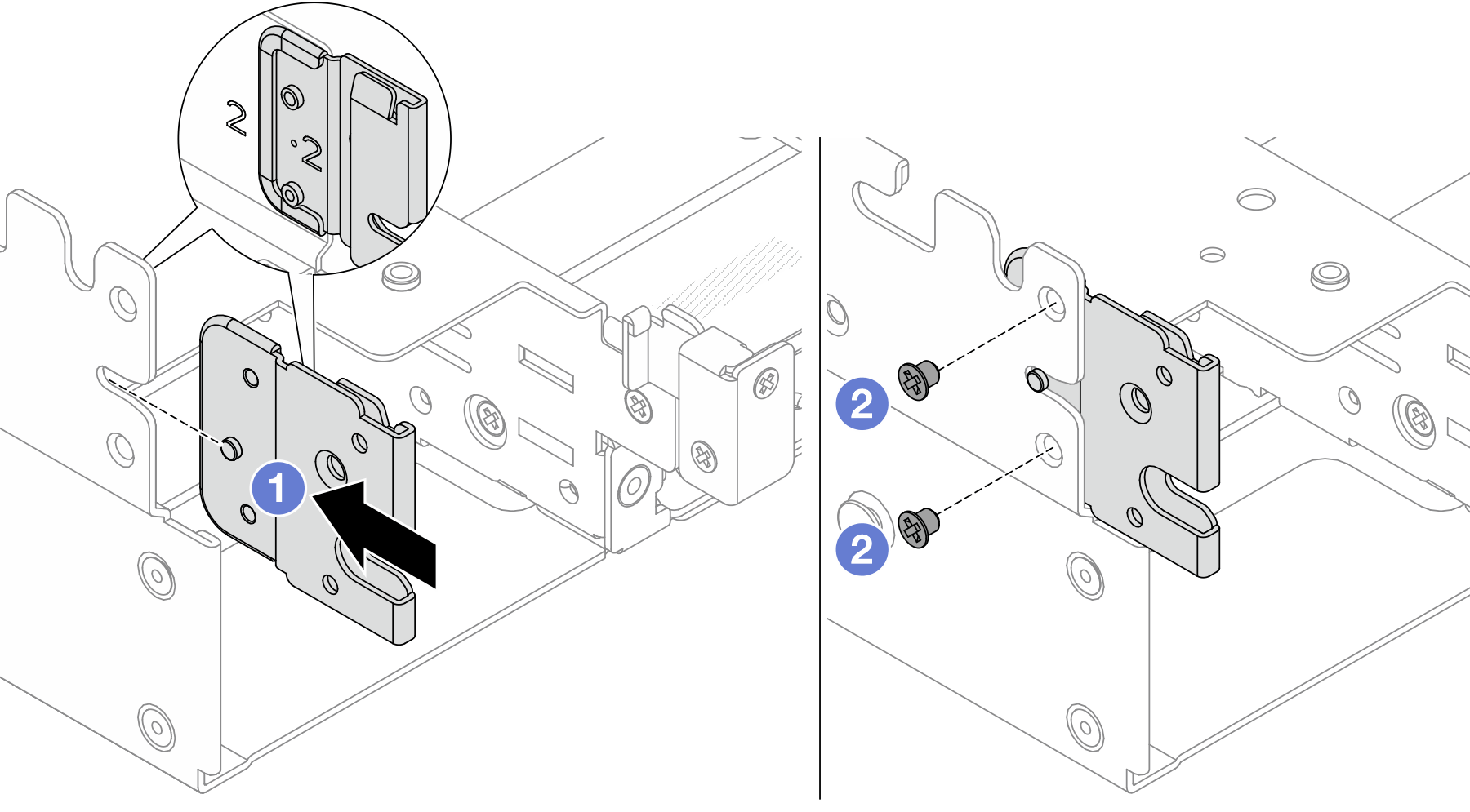Installing rearwall brackets for the 4 x 3.5" rear drive cage assembly