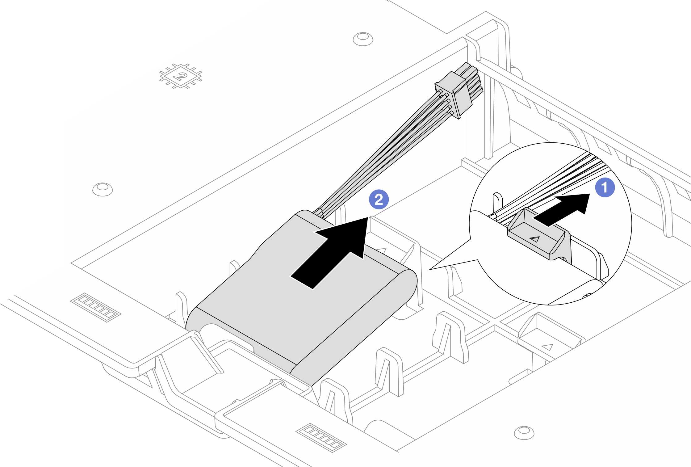Removing the RAID flash power module from the air bafflee