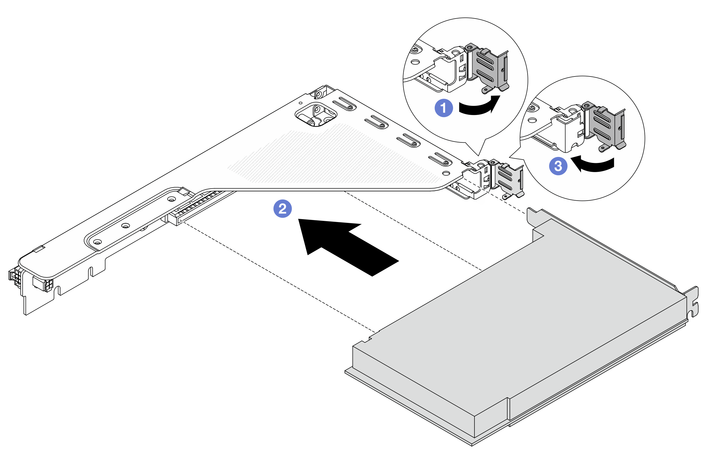 Installing a PCIe adapter on the 1FH riser cage