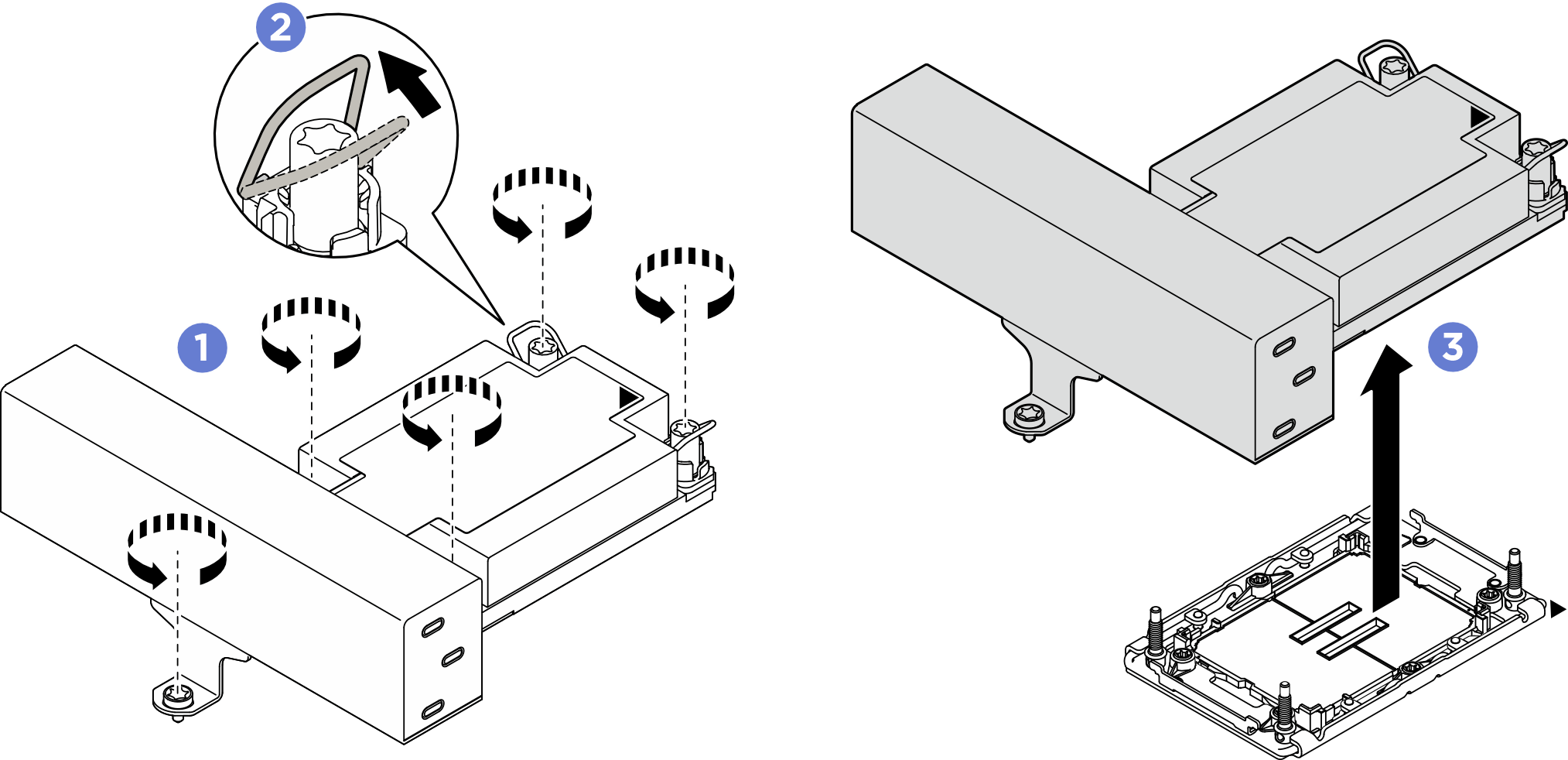 Removing a 1U T-shape performance PHM