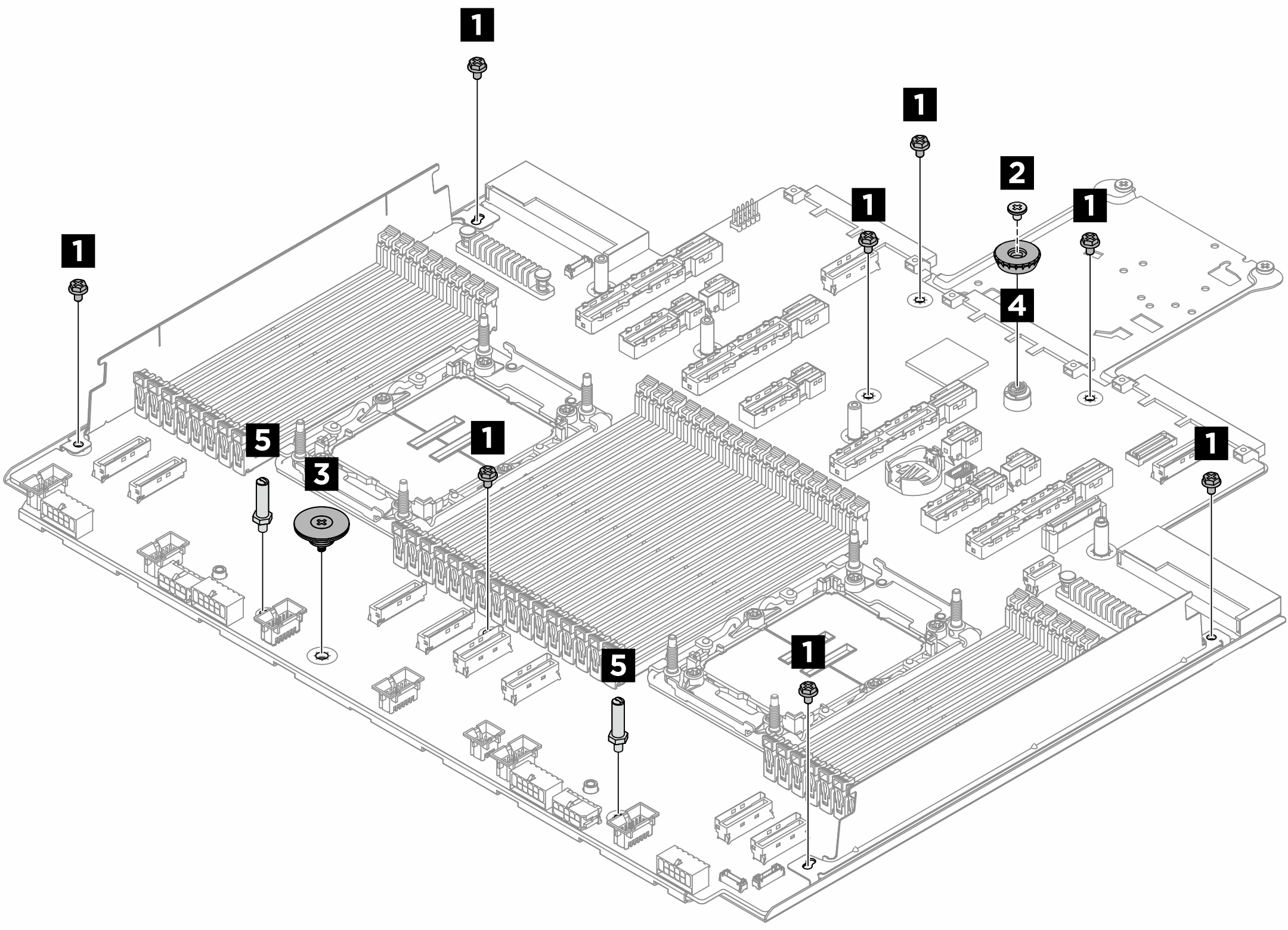 Loosening system board assembly screws