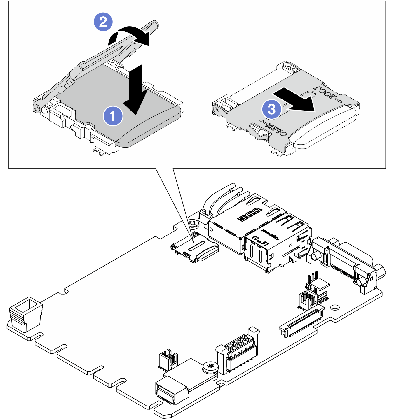 Installing the MicroSD card