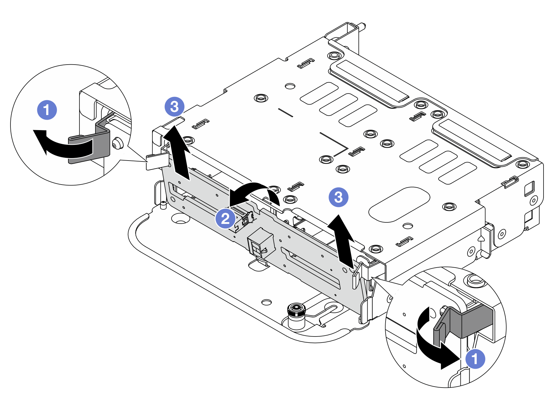 Removing the 4 x 2.5" rear drive backplane