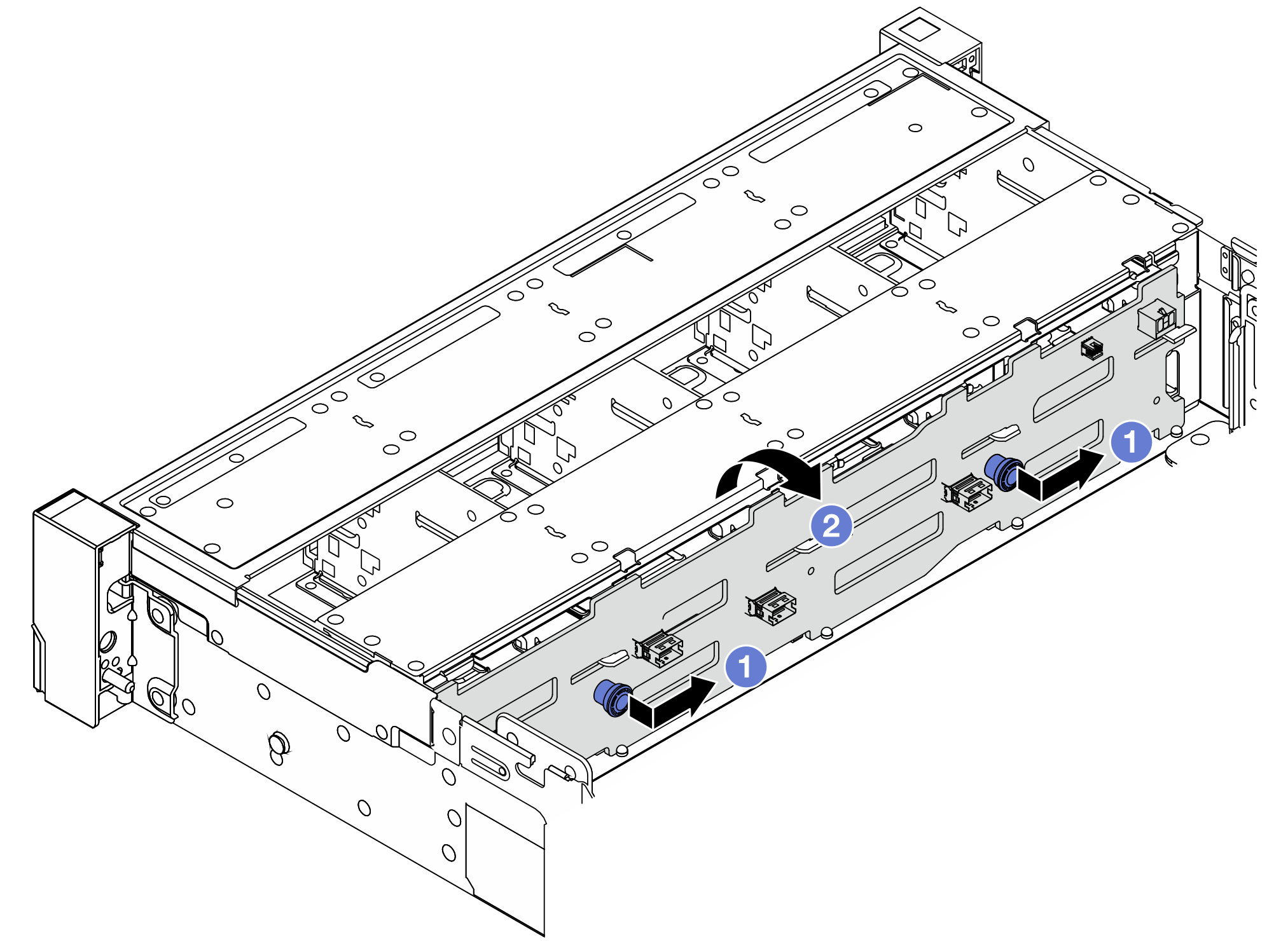 Removing the front 3.5-inch drive backplane