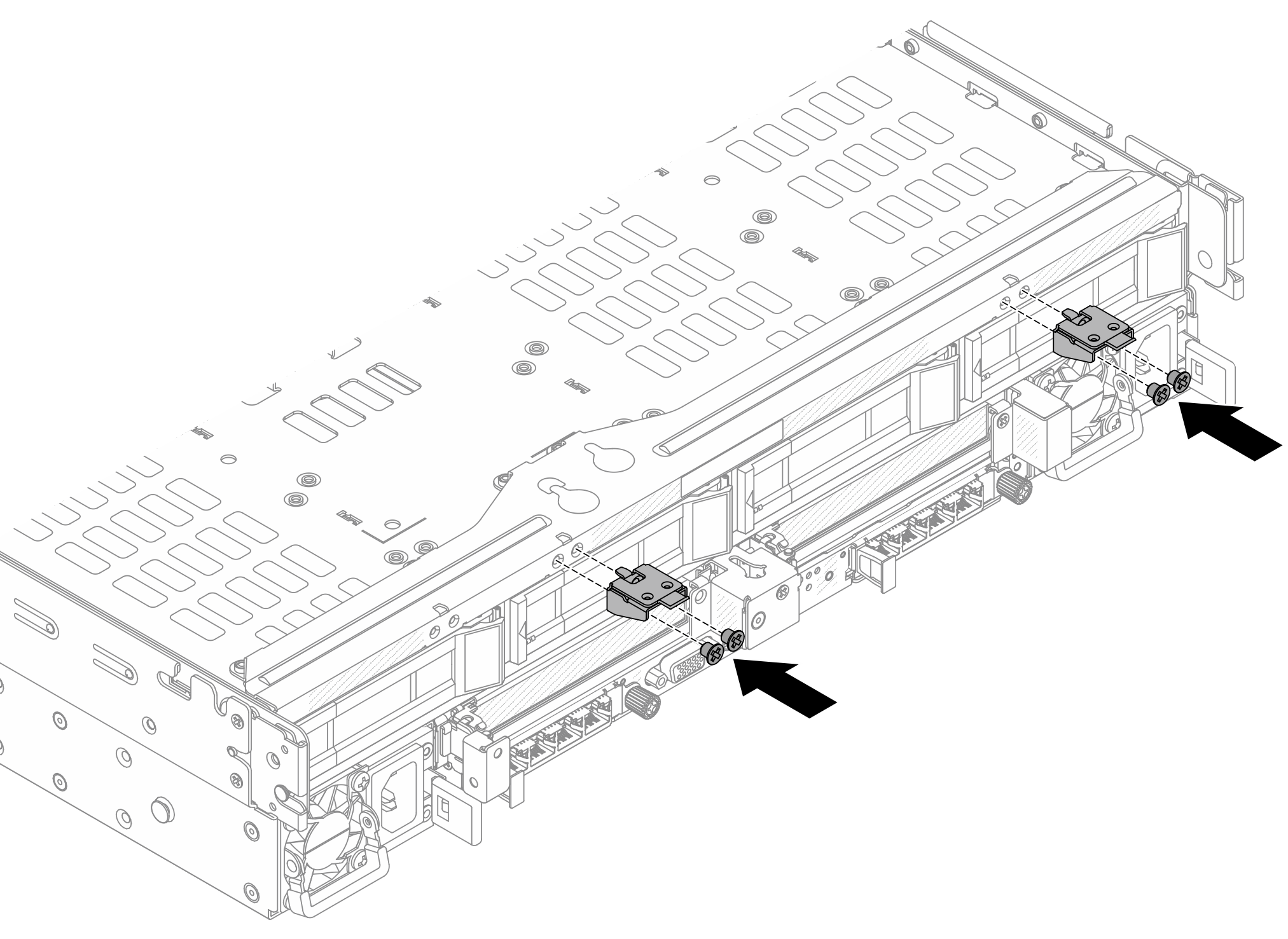 Installing the top cover support bracket