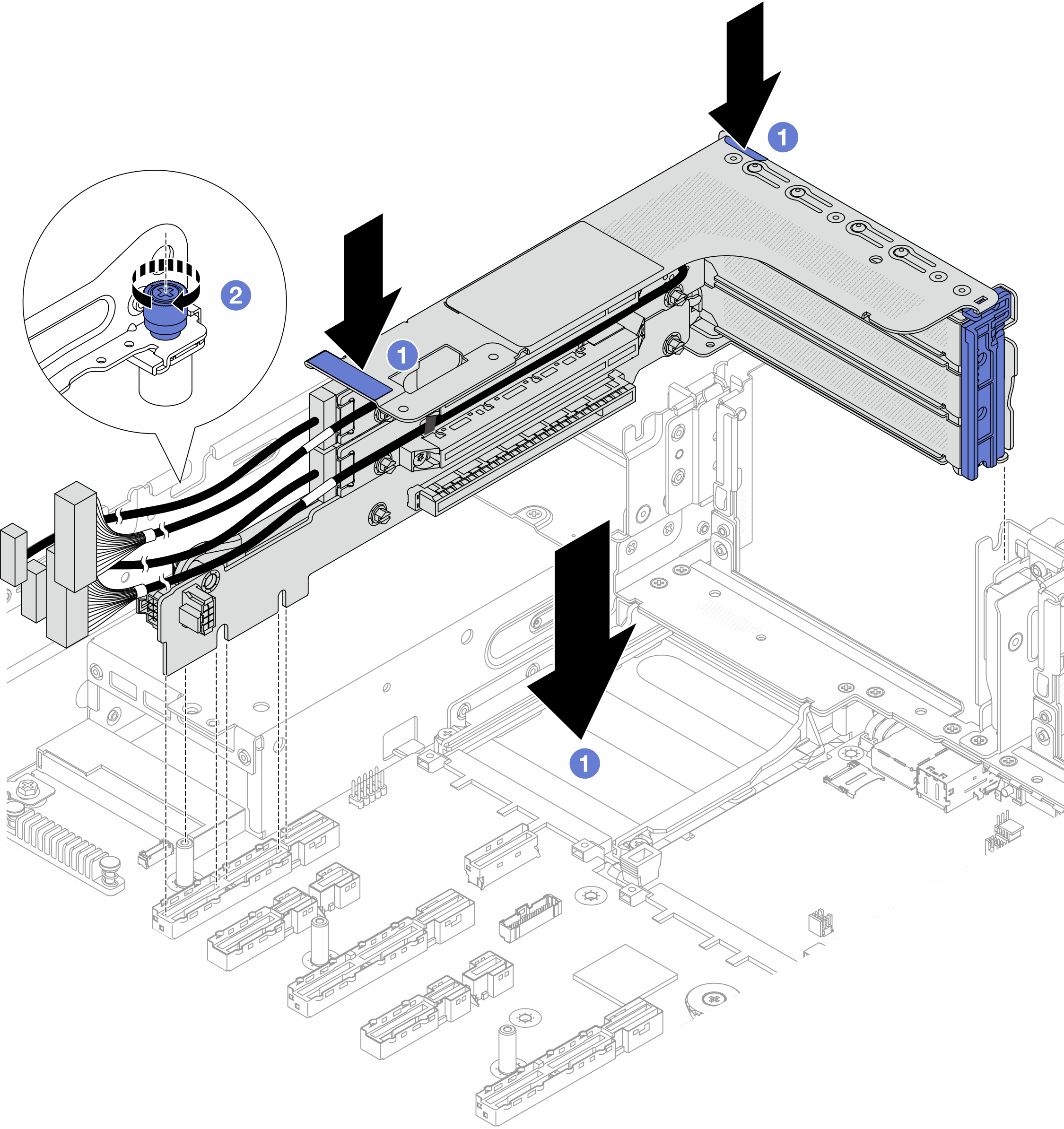 Installing the 3FH riser assembly
