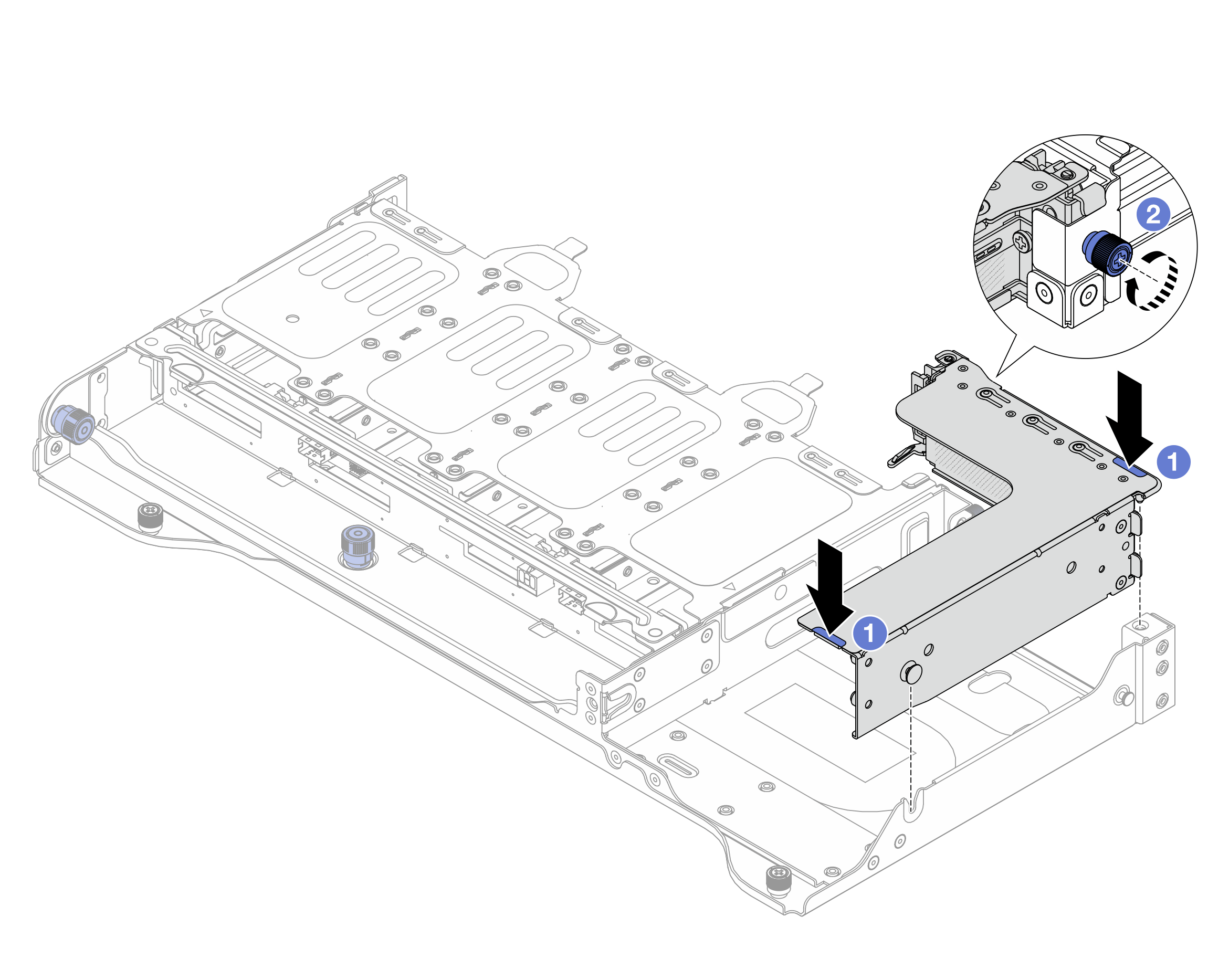 Installing the 2FH riser assembly