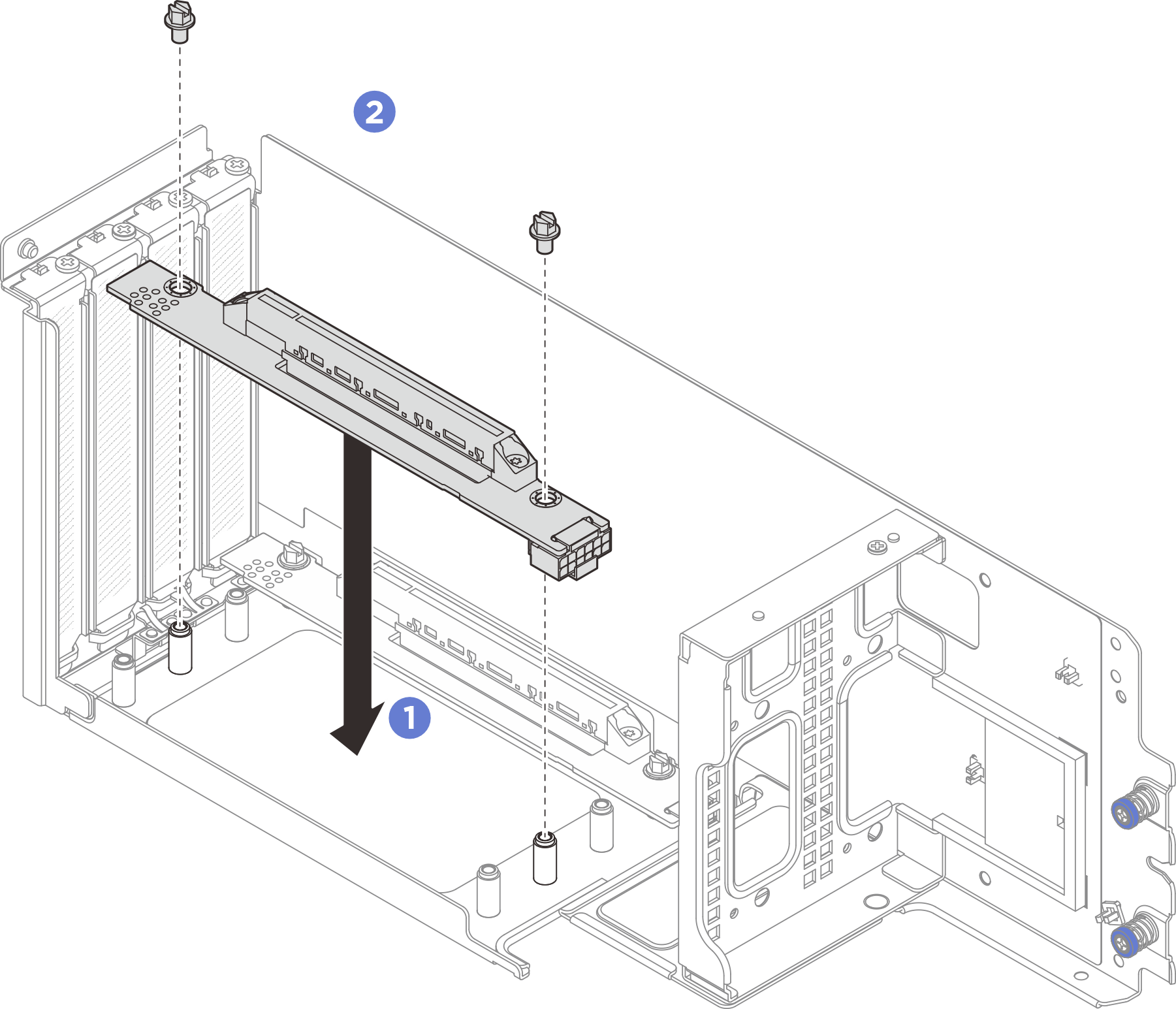 Riser card installation