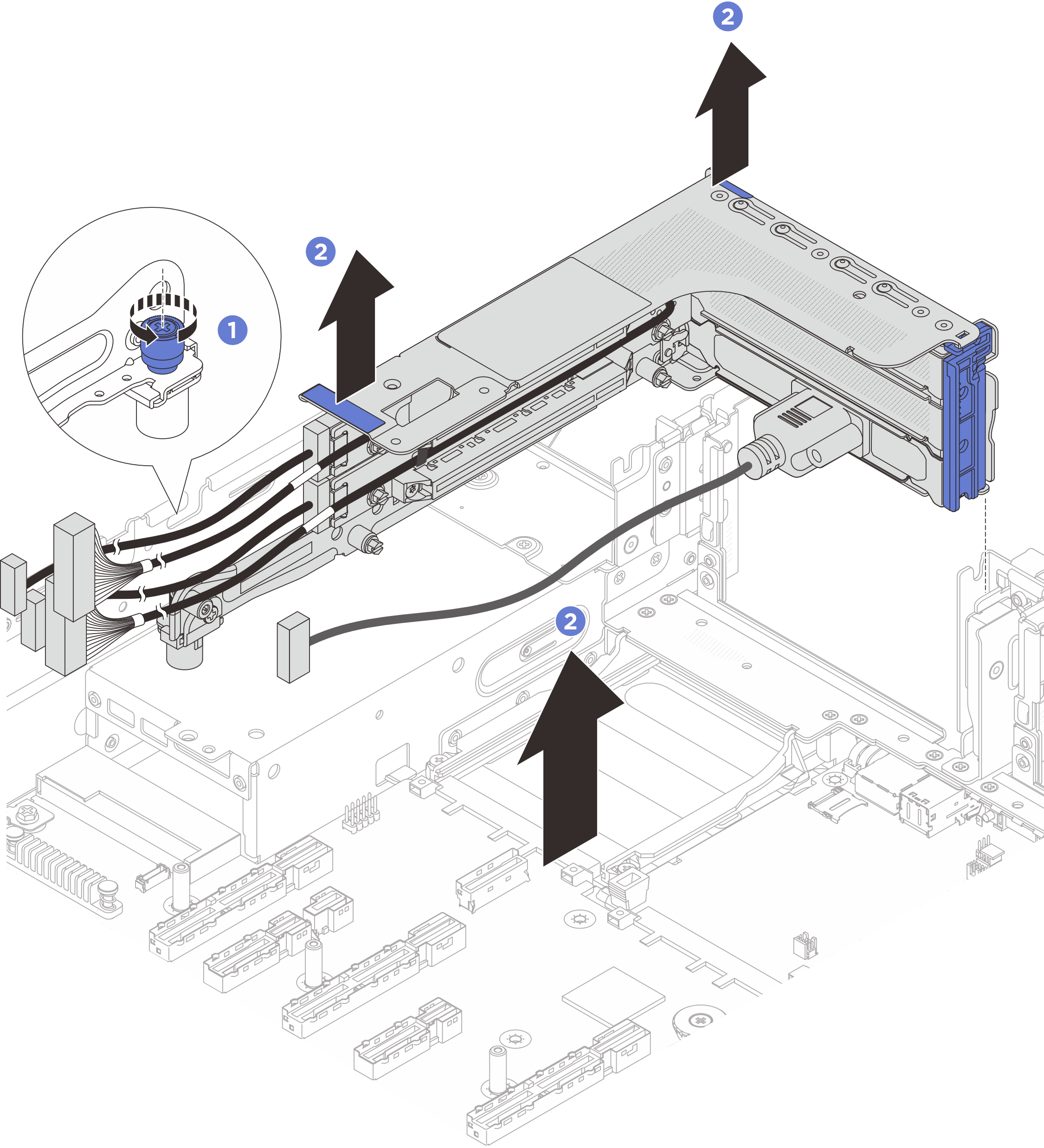 Removing the riser assembly