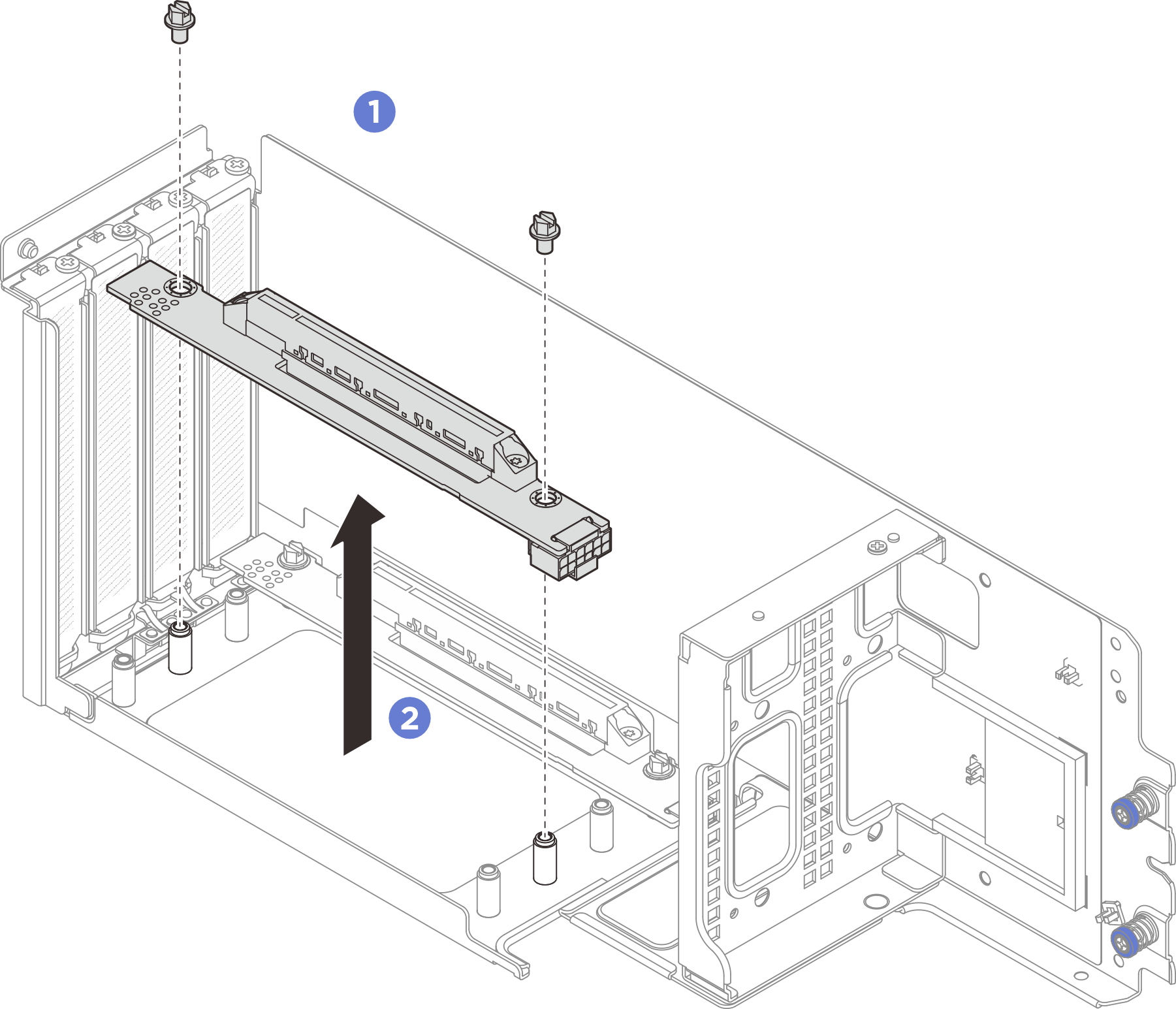 Riser card removal