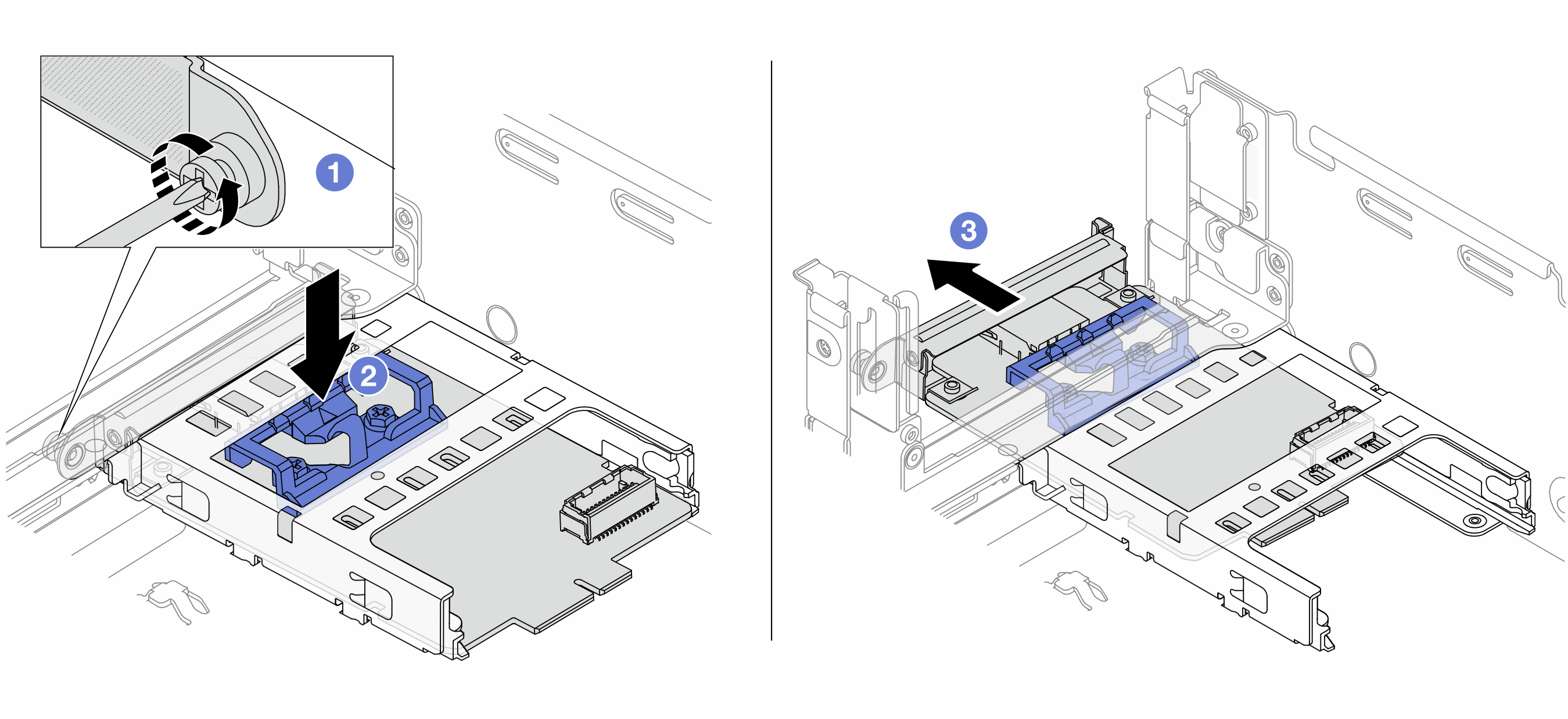 Removing the NIC-Verwaltungsadapter