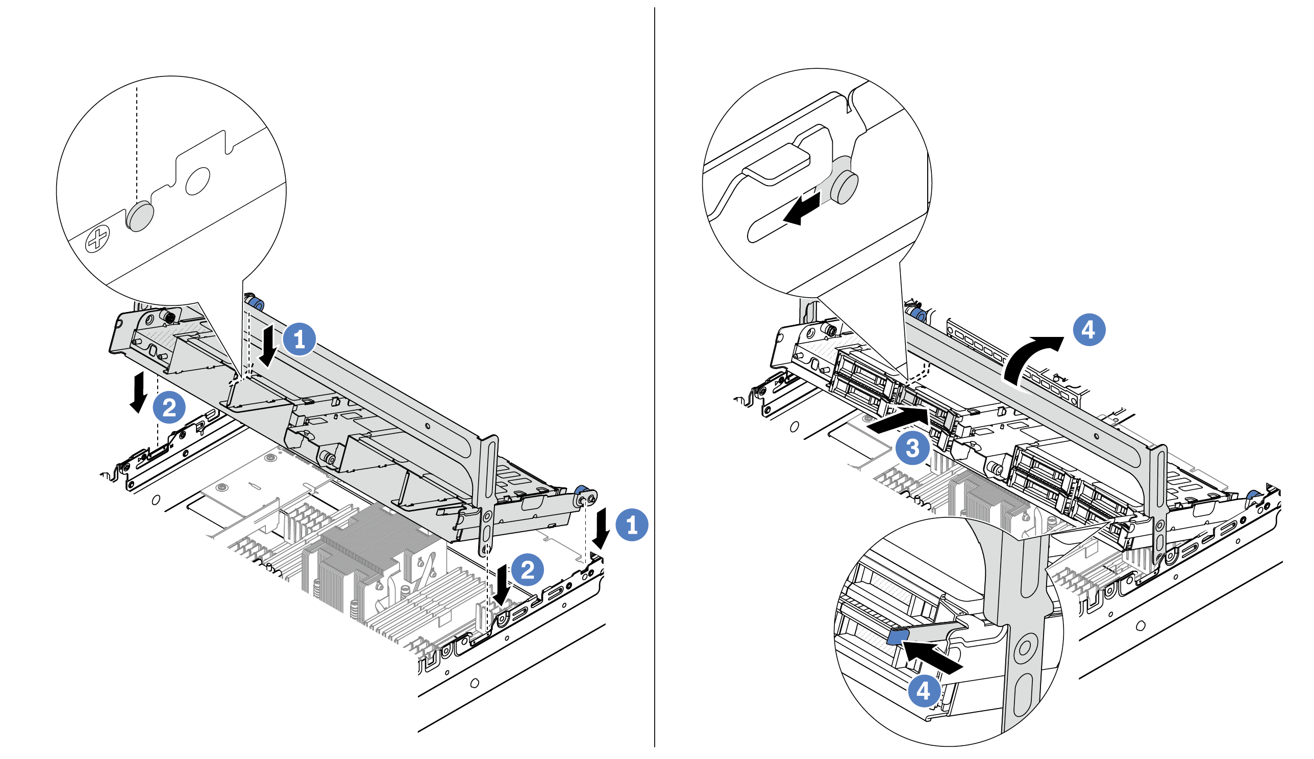 Installing the middle drive and drives