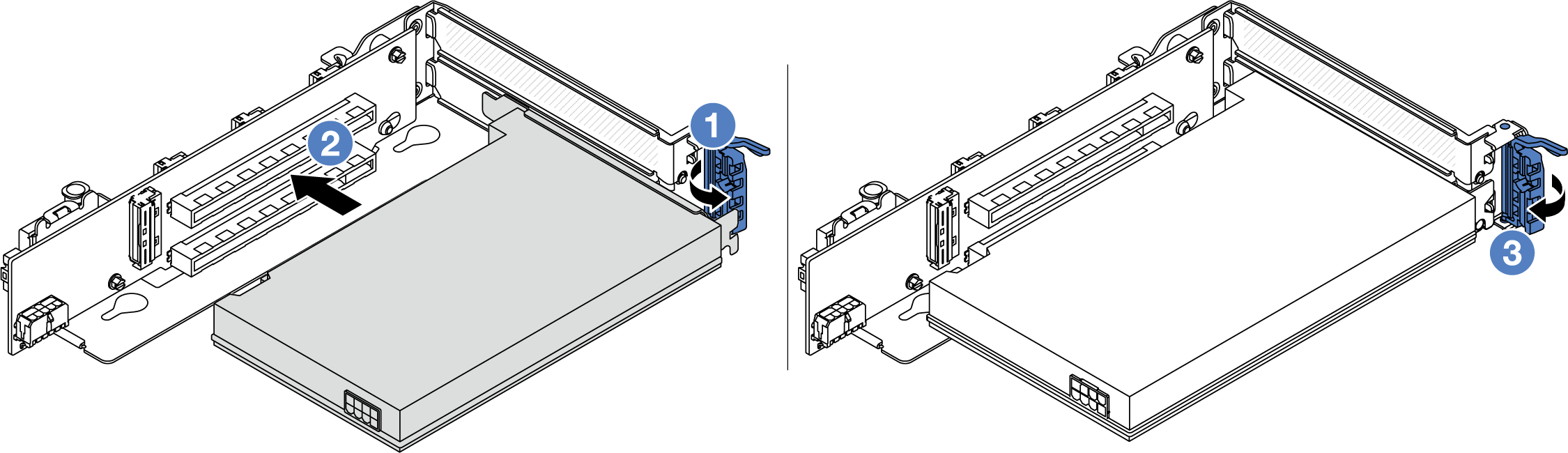 Installing the PCIe adapter on riser 3 assembly