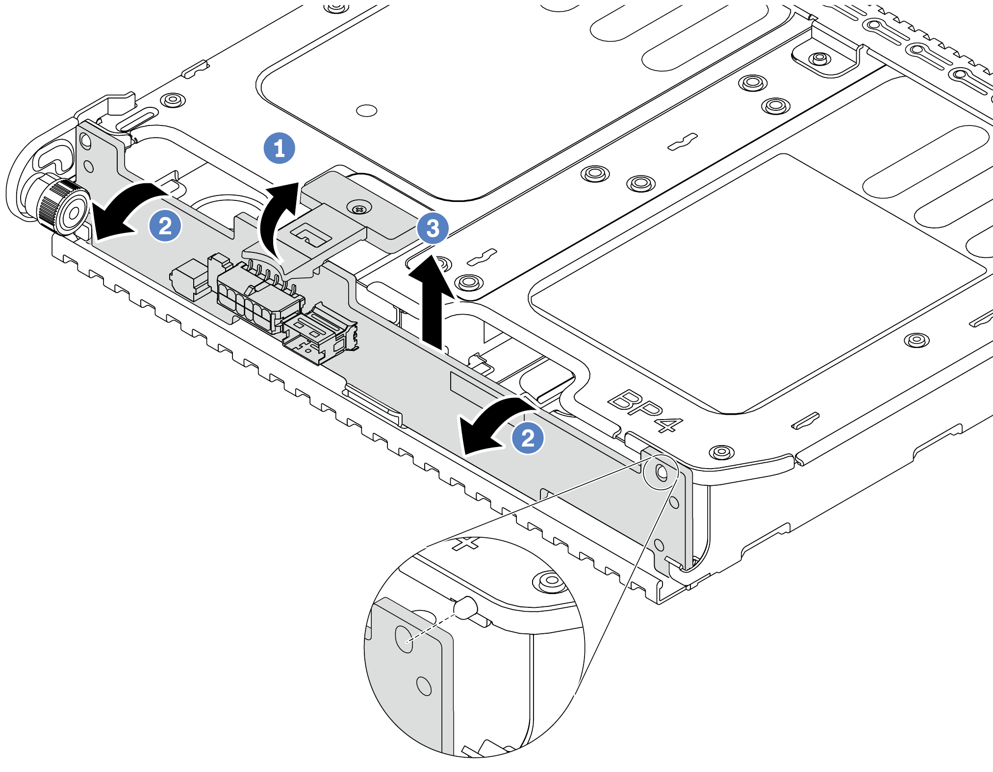 Removing the 2 x 3.5-inch rear drive backplane