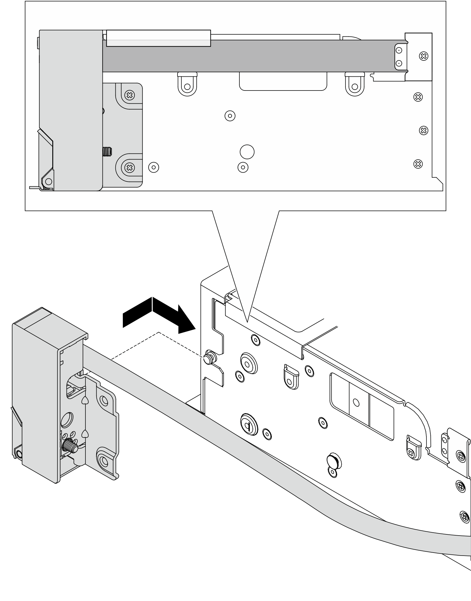 Installing the rack latch