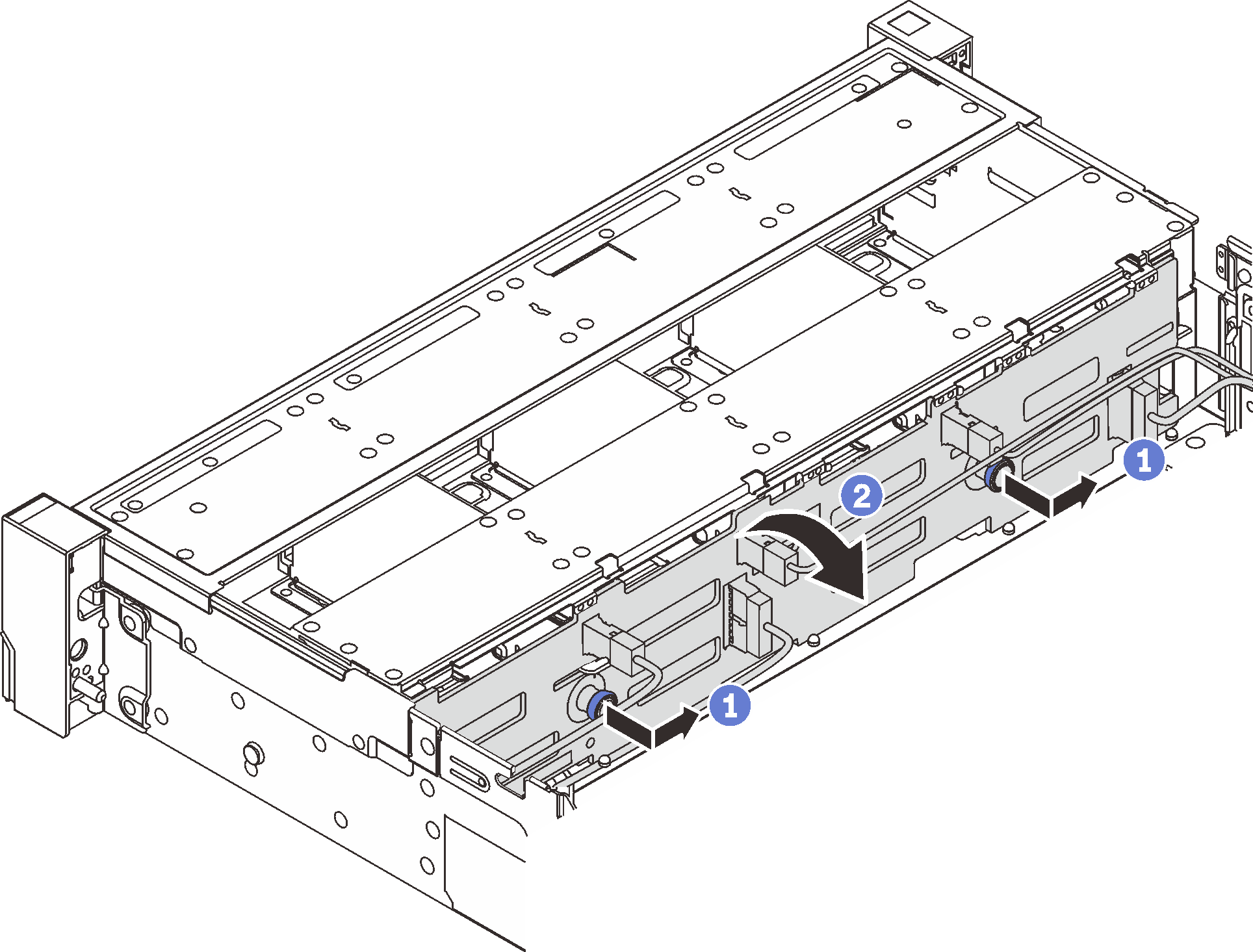 Removing the 3.5-inch drive backplane