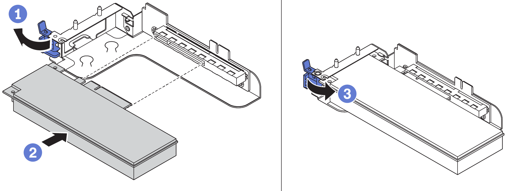 Install a PCIe adapter into internal riser assembly with only one LP slot