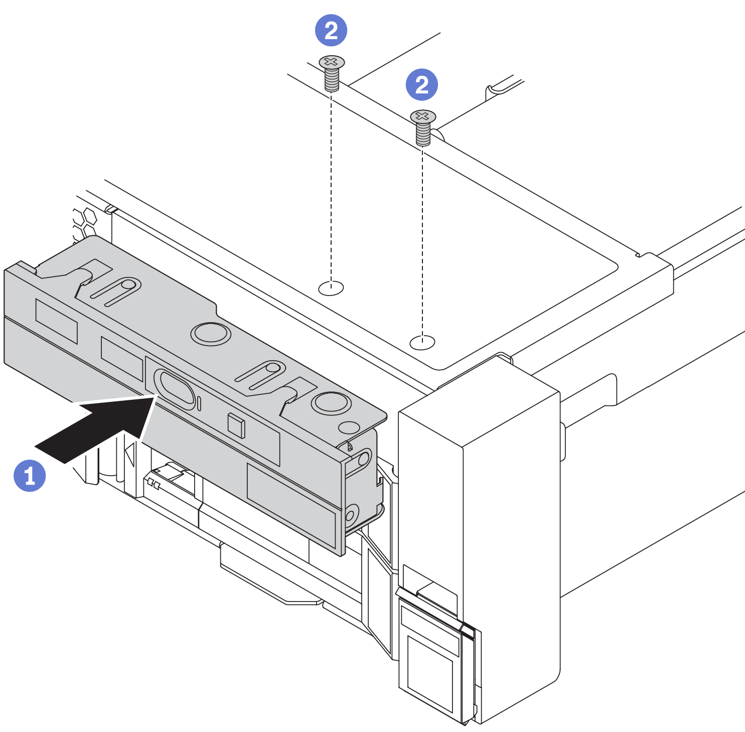 Front I/O assembly installation