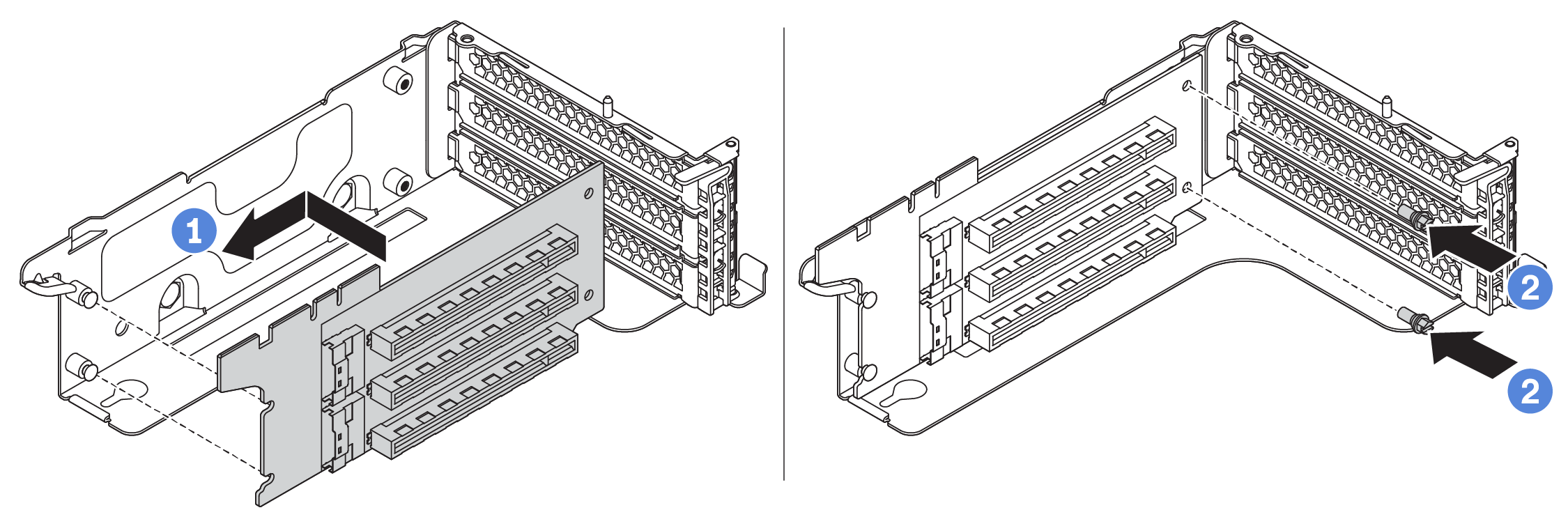 Riser card installation