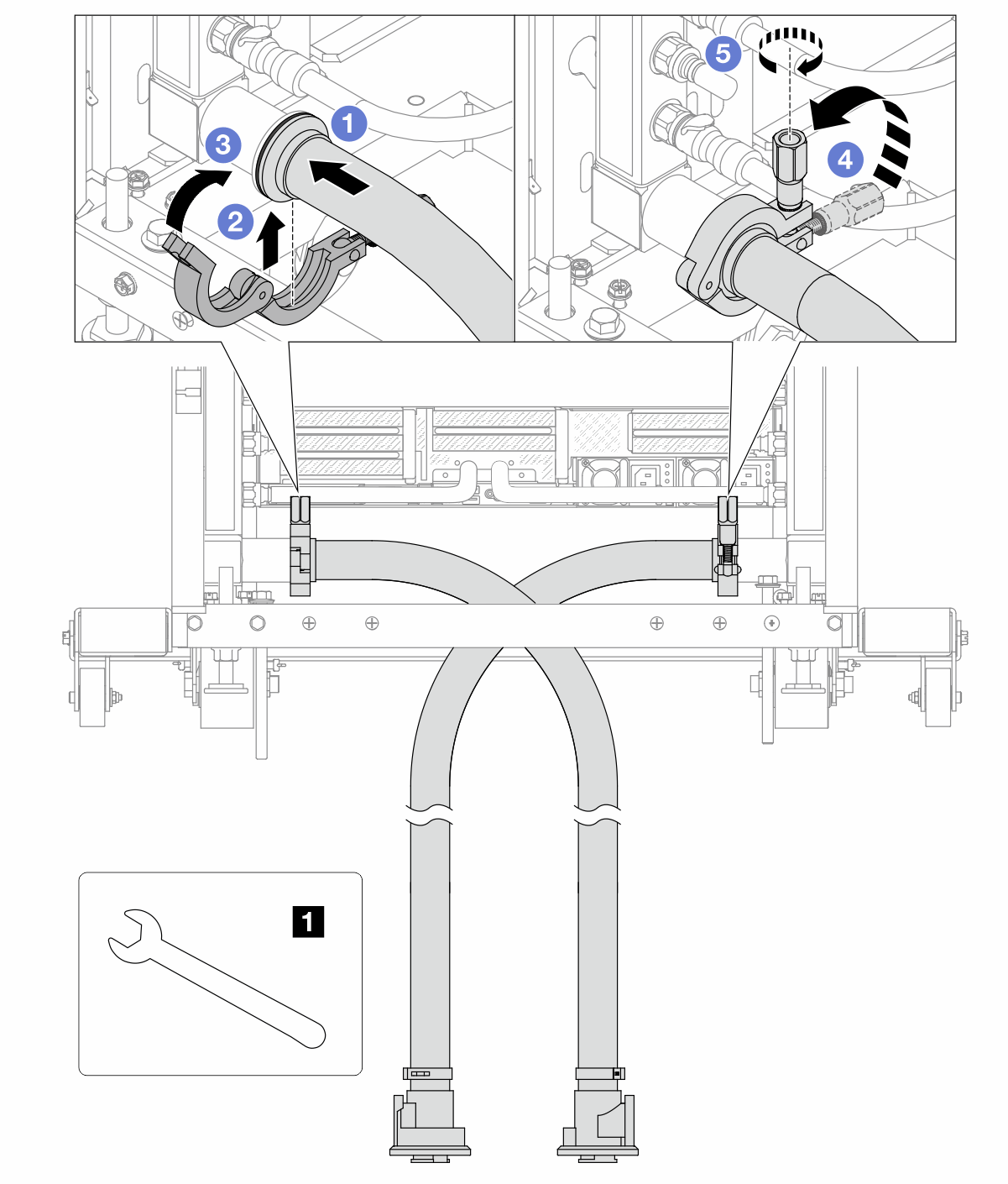 Hose assembly to top quick connect