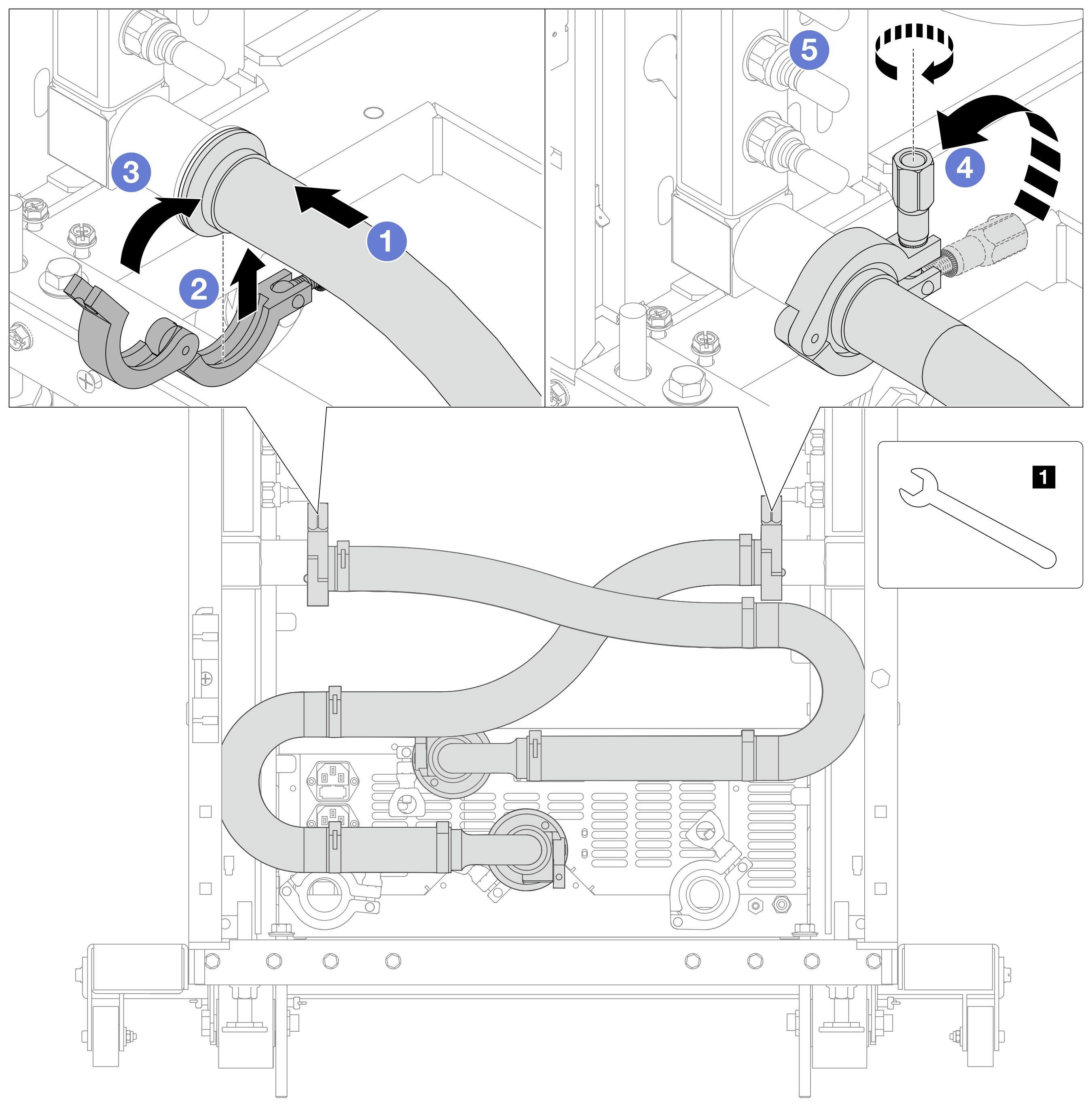 Hose assembly to top quick connect