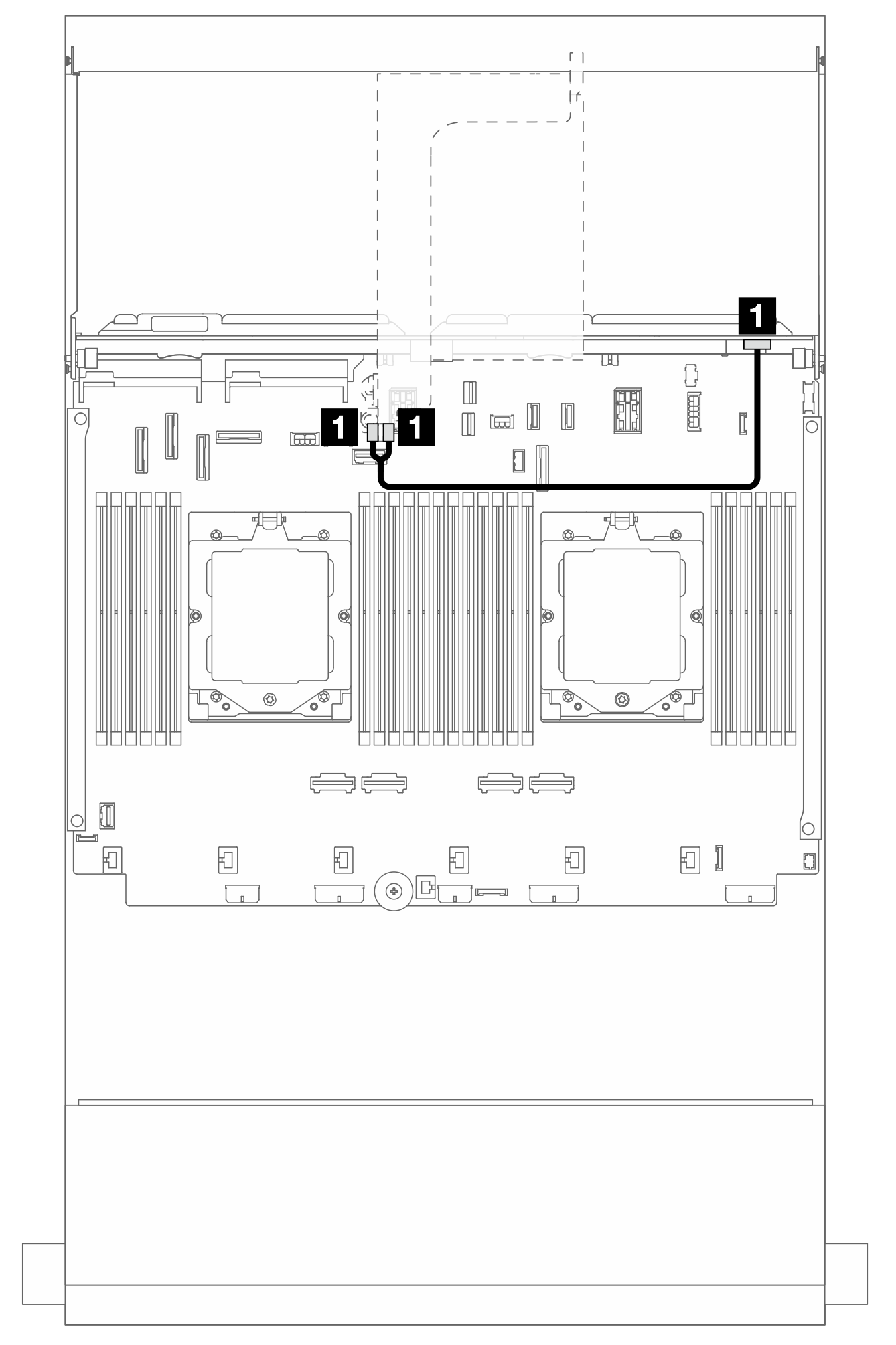 Rear backplane power cable routing