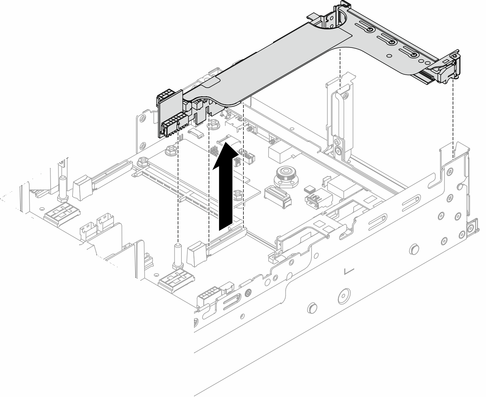 Removing the riser bracket