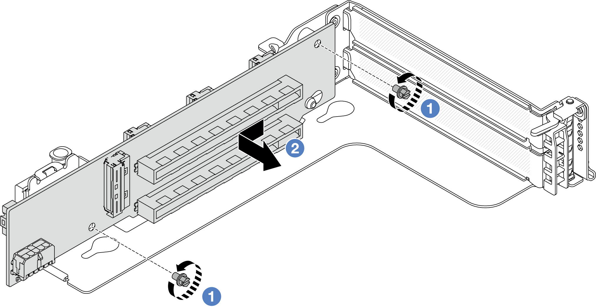 Removing the riser card from riser 3 cage