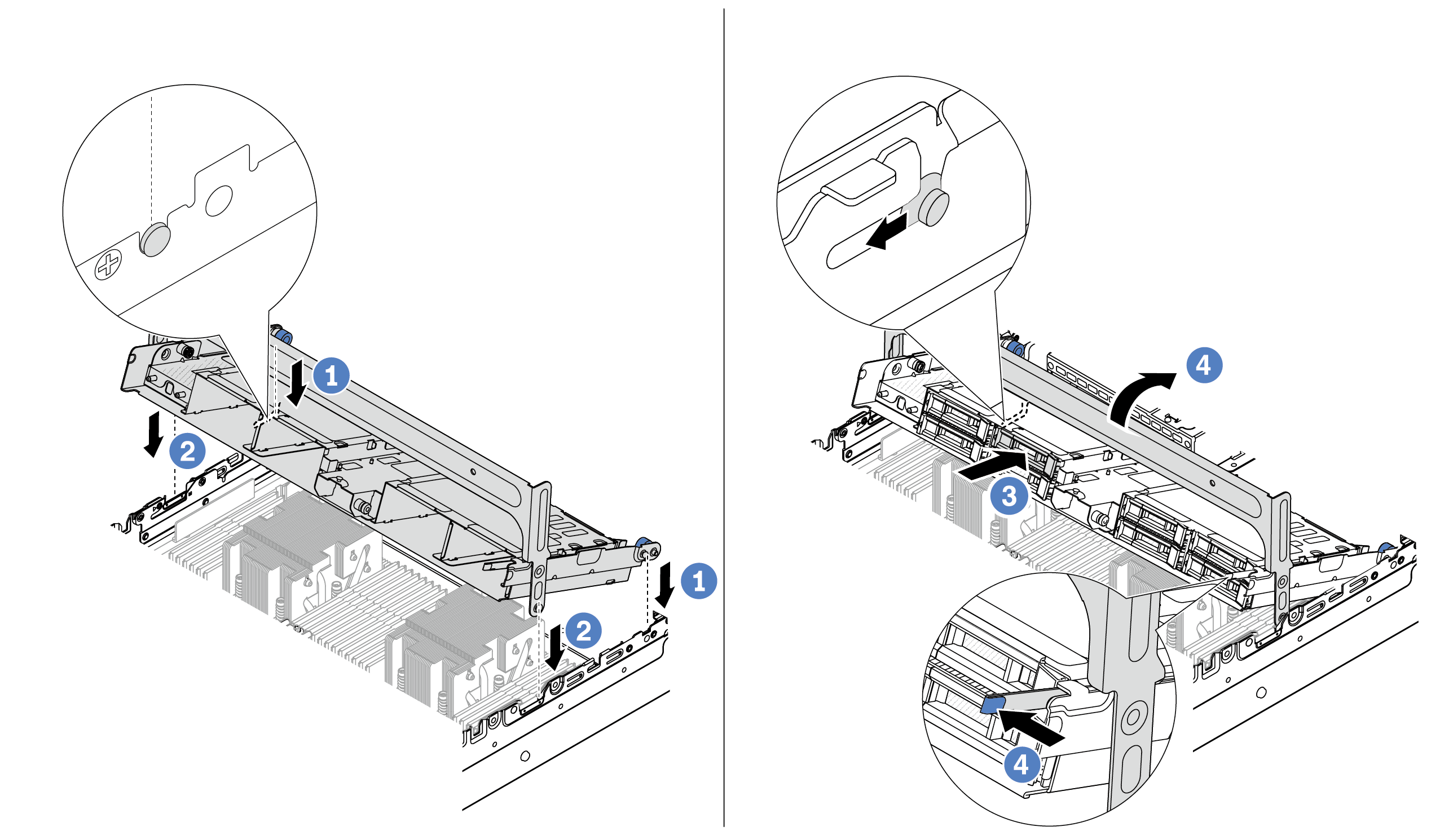 Installing the middle drive and drives