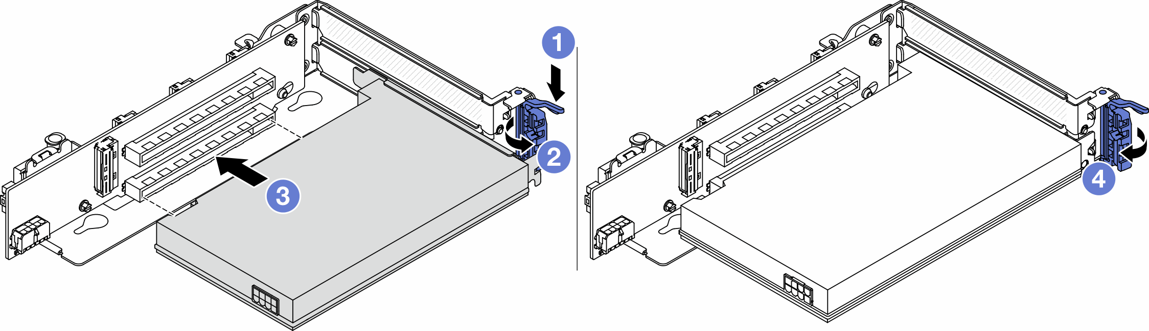 Installing the PCIe adapter to the riser 3 assembly