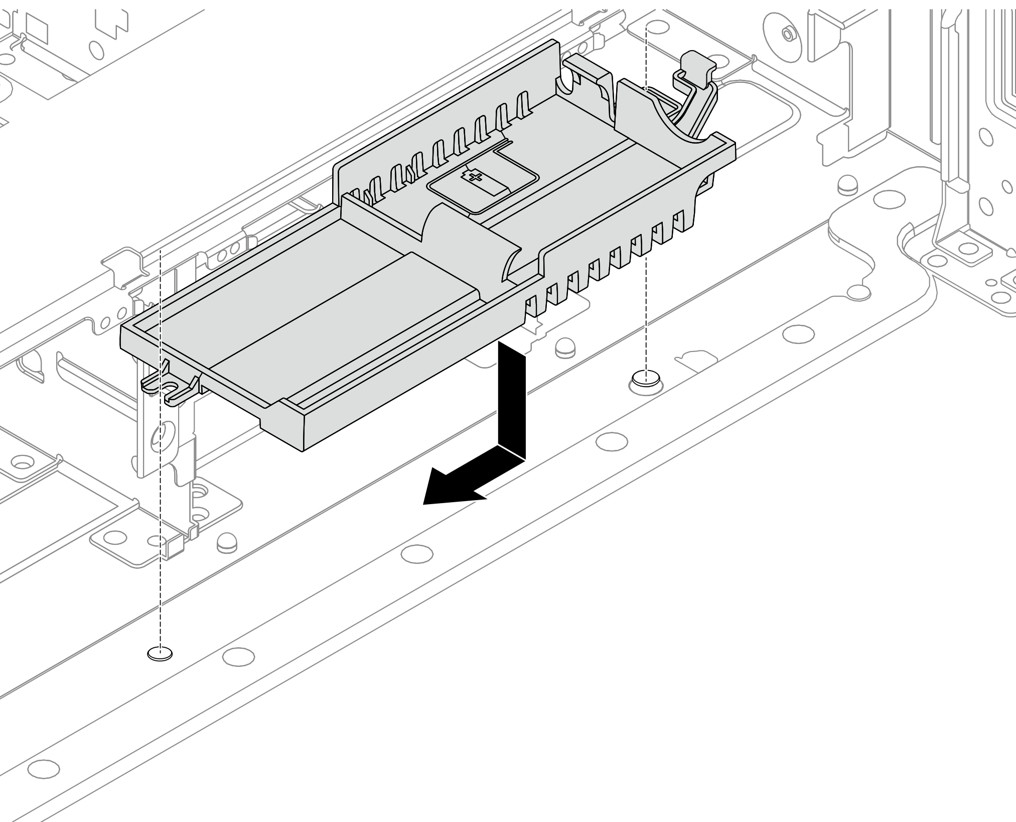 Install the supercap holder on the chassis.