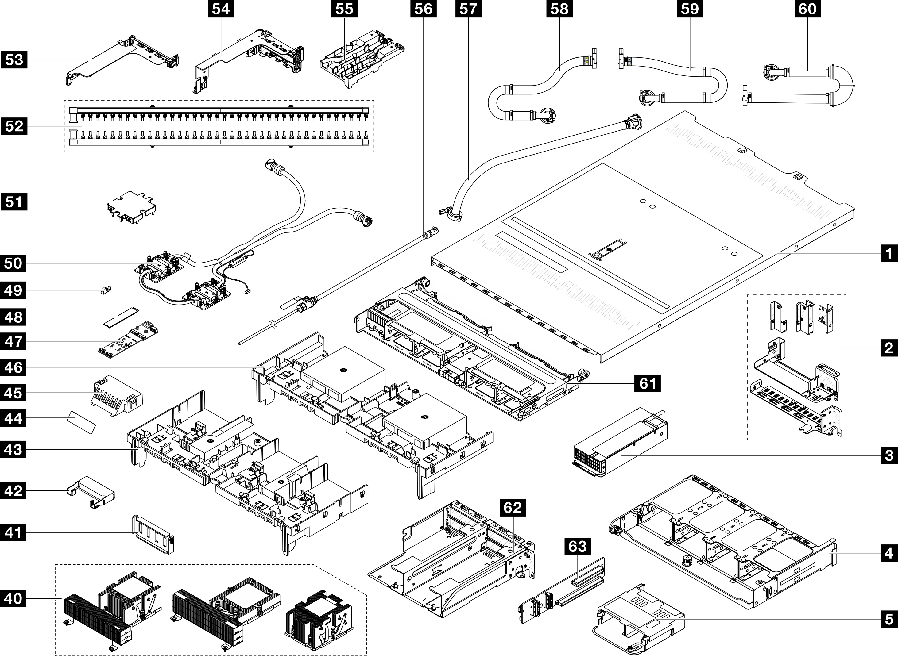 Server components (2.5-inch drive bay chassis)