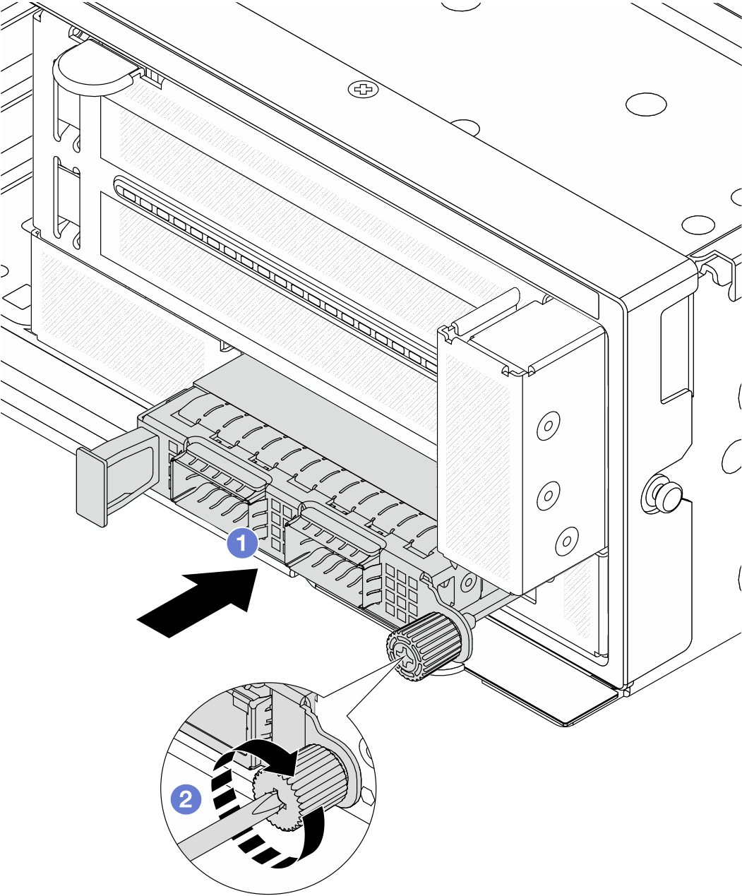 Installing the front OCP module