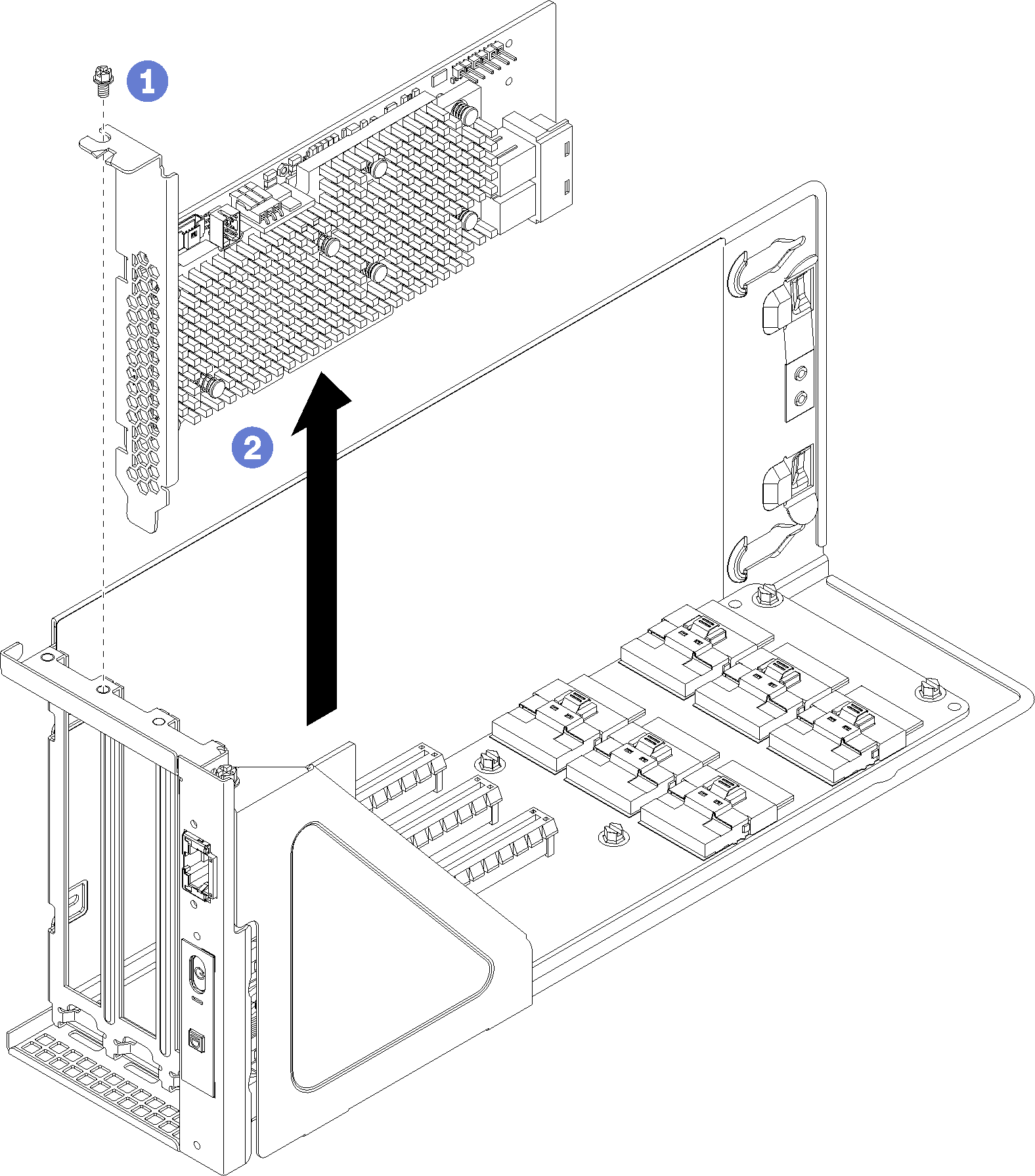 Removing a PCIe adapter from the I/O expansion cage