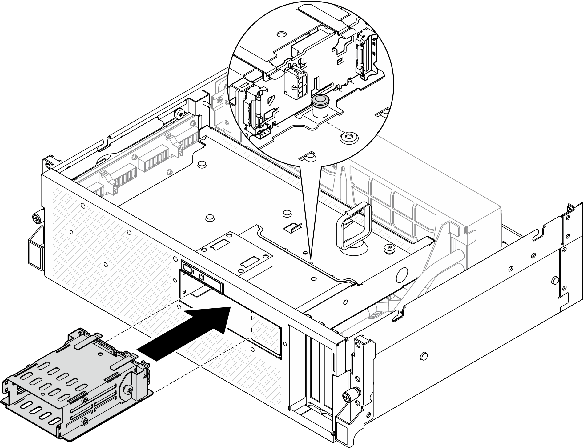 E3.S drive cage assembly installation