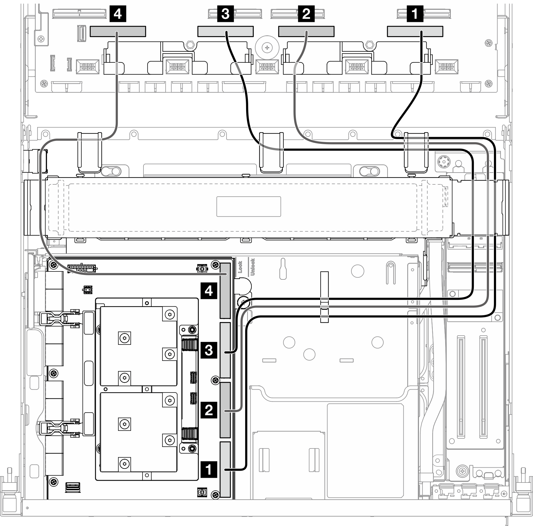 Cable routing for the CX-7 Carrier-Board