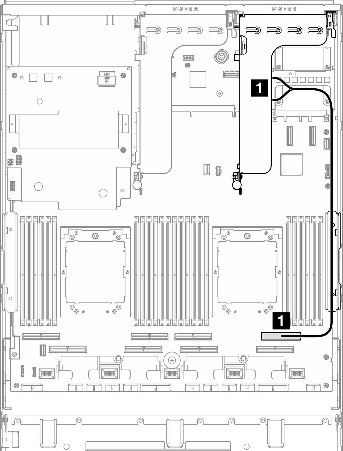 CIe riser 1 cable routing