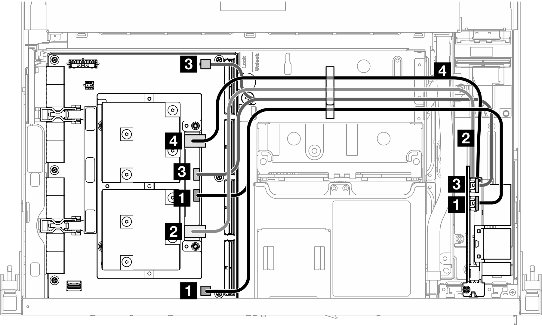 Carte de port OSFP cable routing