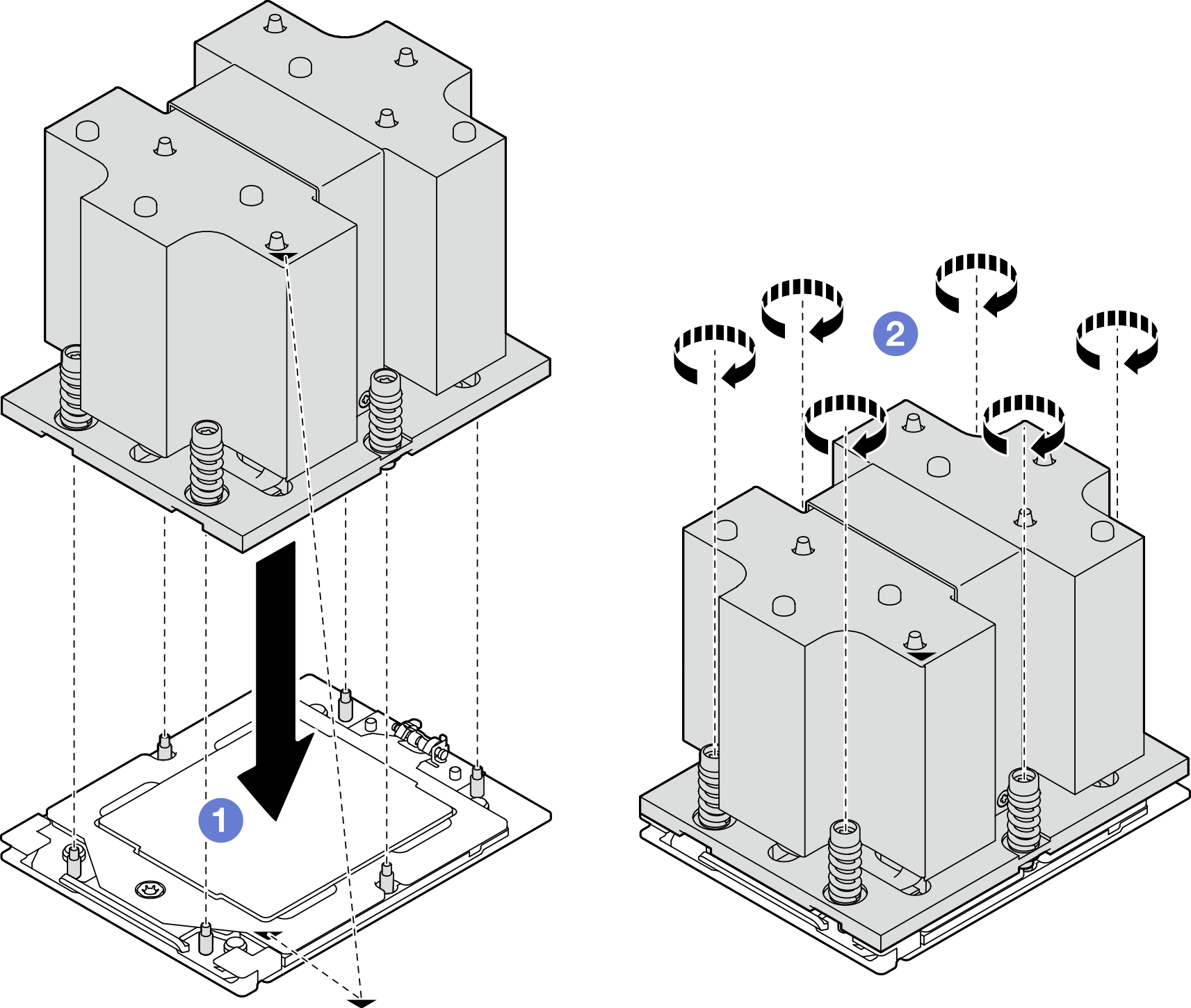Heat sink installation