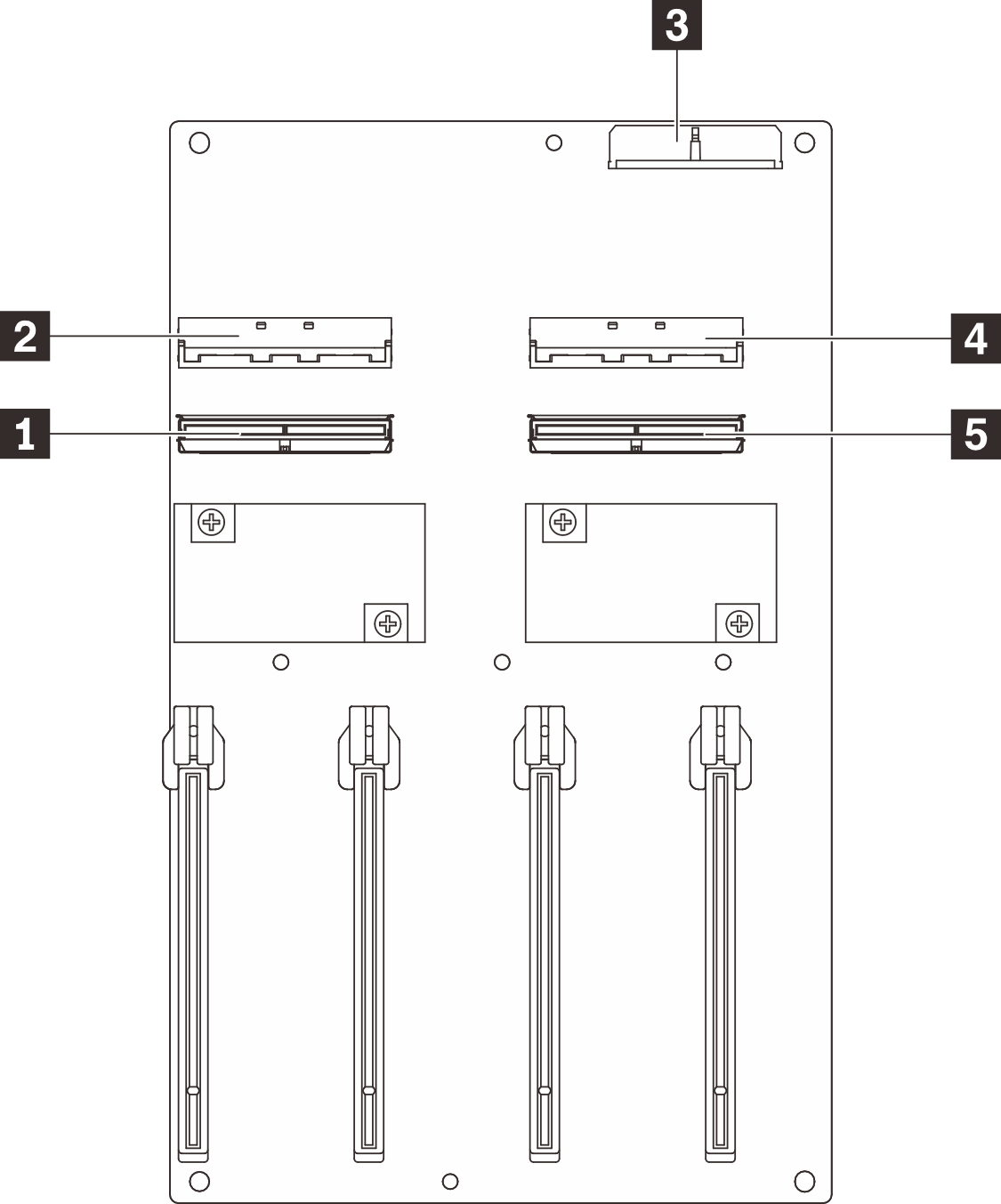 Direct GPU distribution board connectors